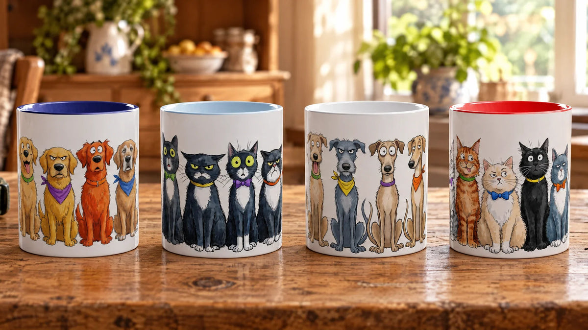 Funny Dog & Cat Breed Mugs: Over 40 Designs, Hand-Pressed in Sussex