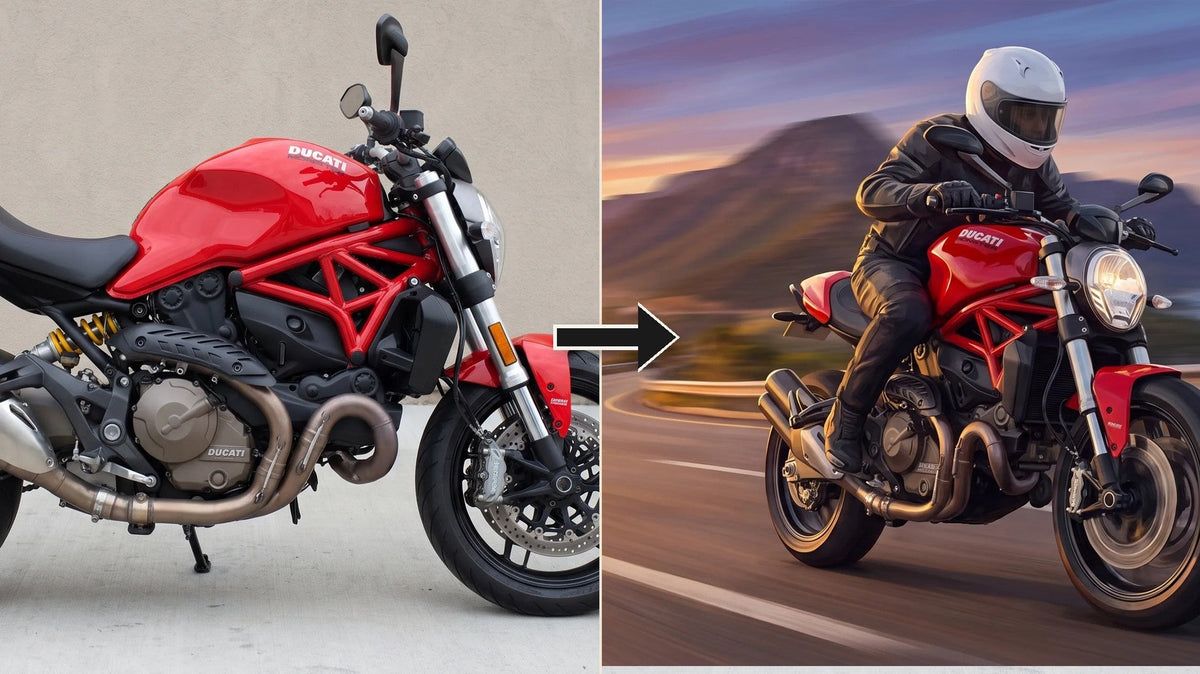 Rolling Render Motorbike Art: Your Bike, Your Scene, Your Mug