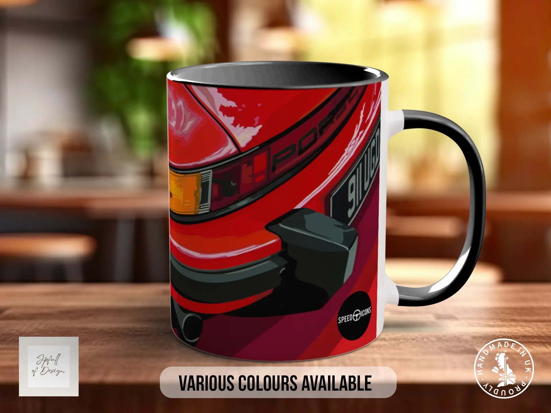 Porsche 911 SC Signature Mug – Joel Clark artwork, right view