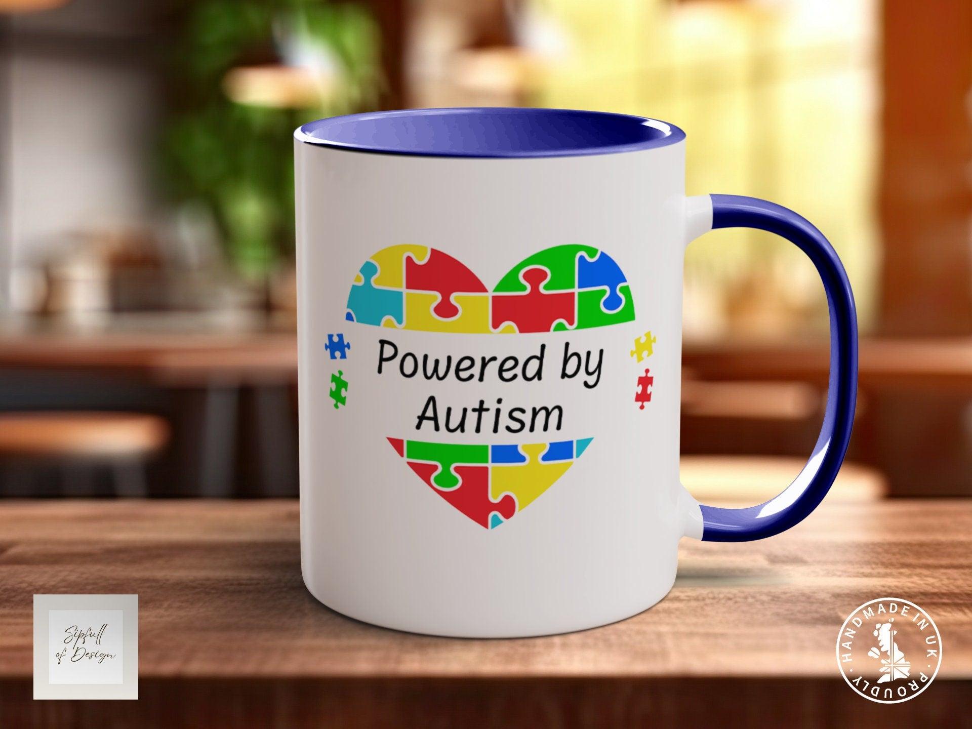 Powered By Autism Mug - Sipfull of Design