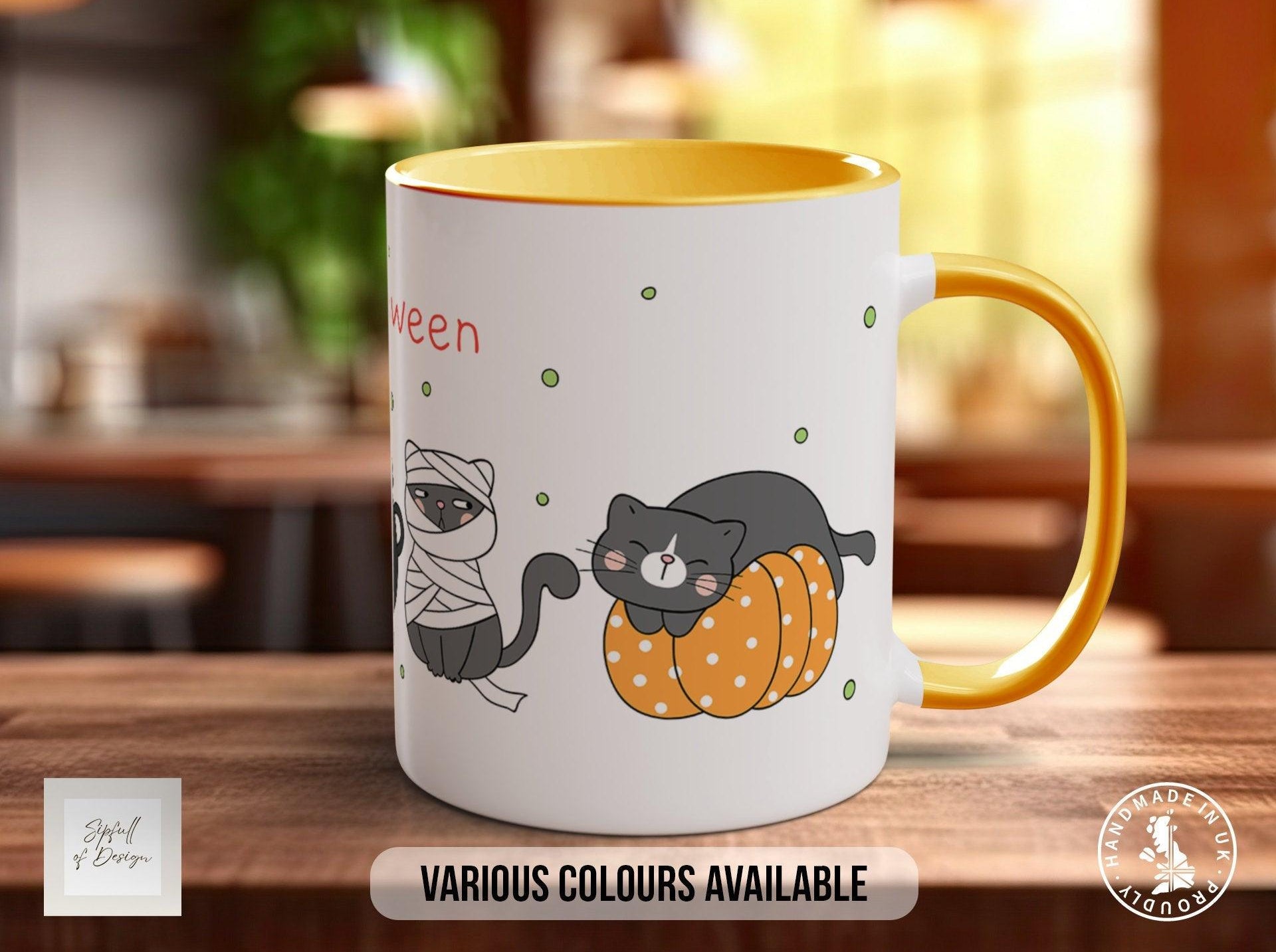 Cute Halloween Cat Mug - Sipfull of Design