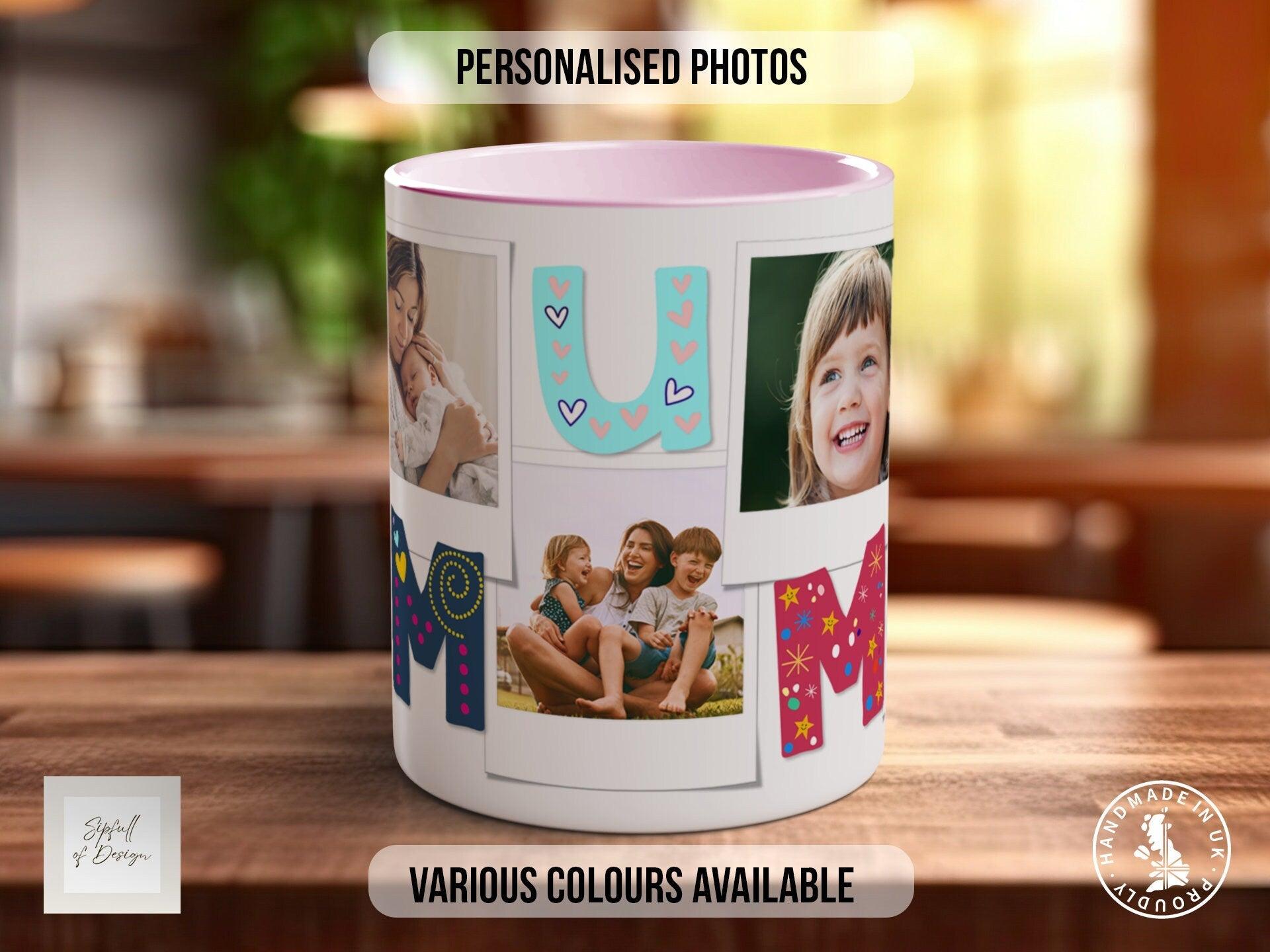 Mum Mothers Day Personalised Photo Pink Design Mug - Sipfull of Design
