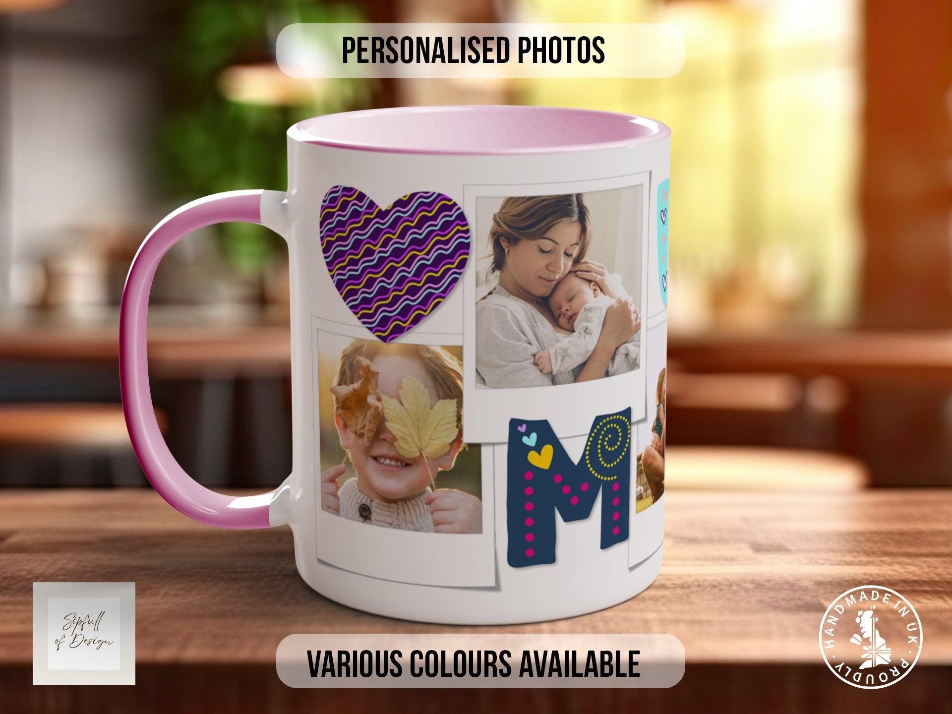 Mum Mothers Day Personalised Photo Pink Design Mug - Sipfull of Design