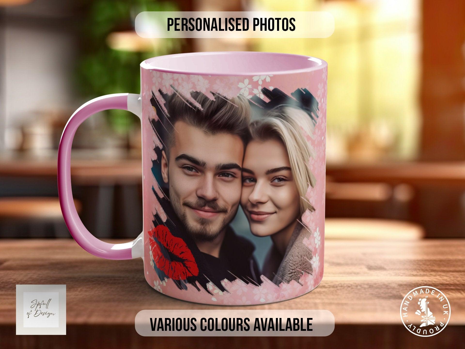 I Love You Cute Personalised Photo Valentines Coloured Mug - Sipfull of Design