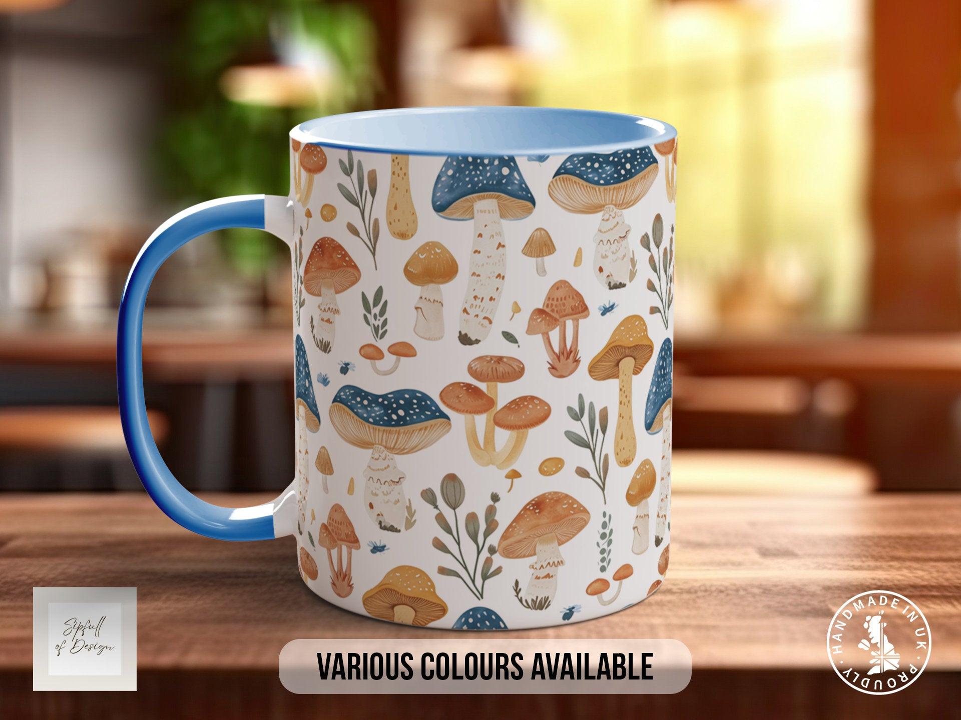 Mushroom Garden Pattern Full Wrap Coloured Art Mug - Design 1 - Sipfull of Design
