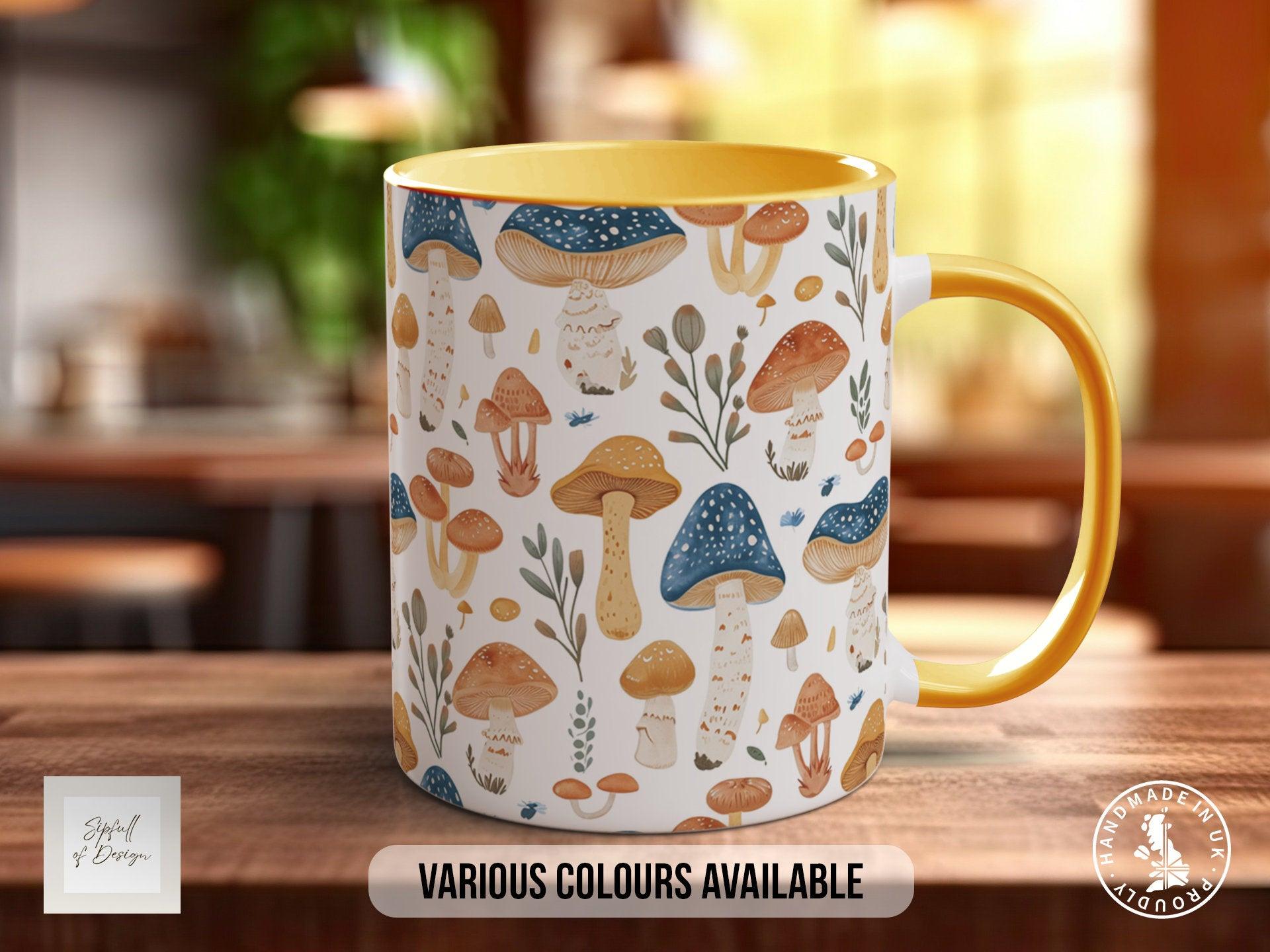 Mushroom Garden Pattern Full Wrap Coloured Art Mug - Design 1 - Sipfull of Design