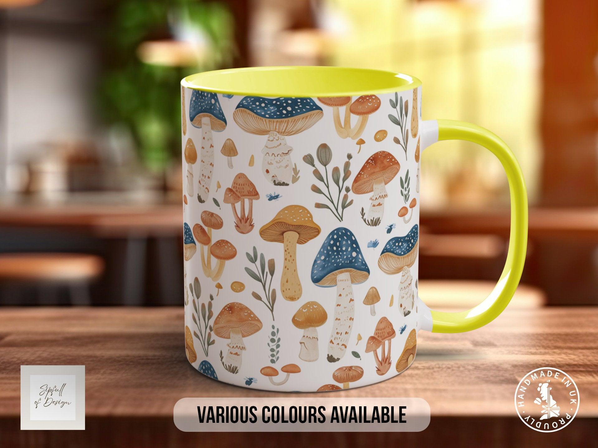 Mushroom Garden Pattern Full Wrap Coloured Art Mug - Design 1 - Sipfull of Design