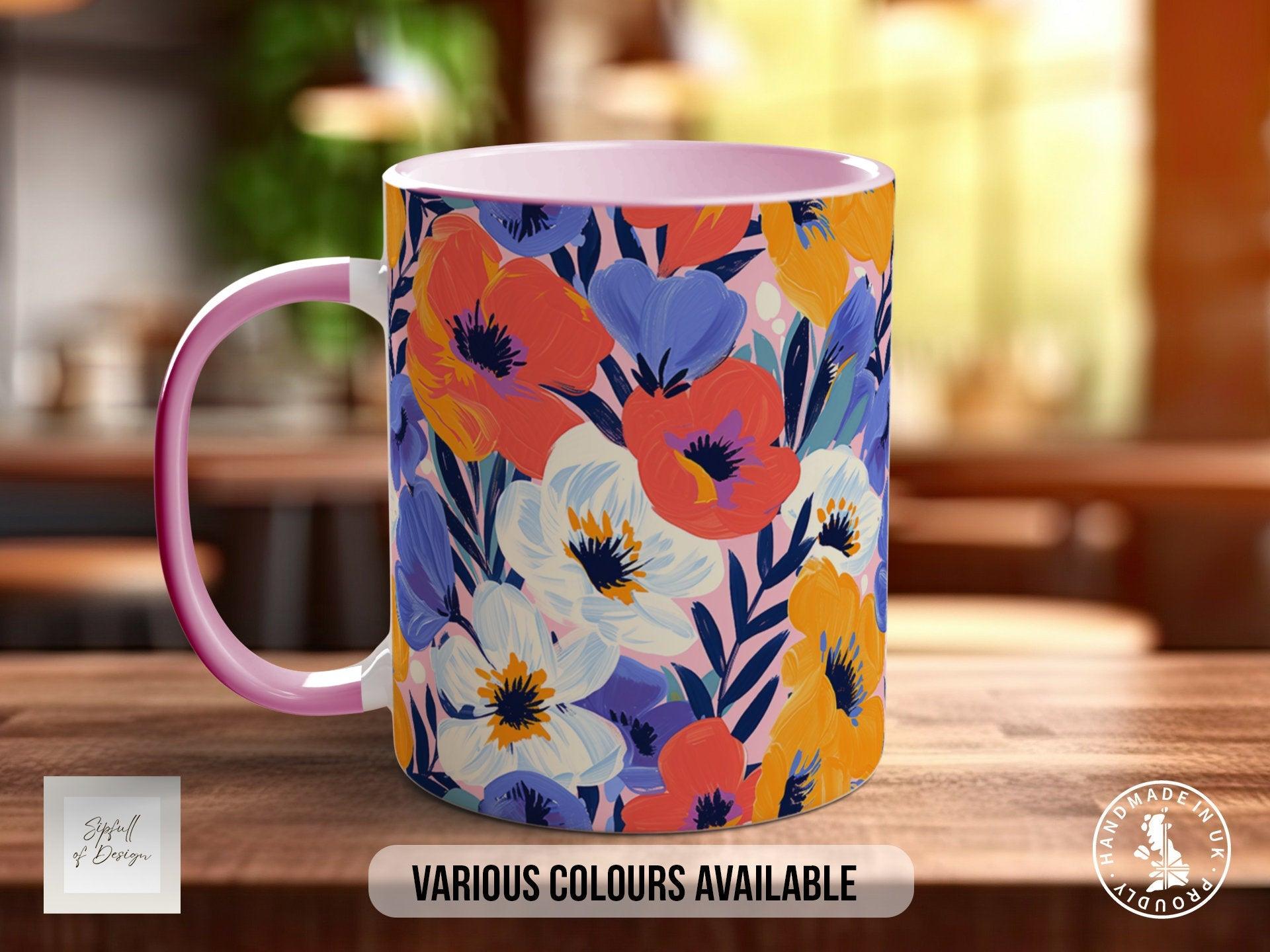 Birth Month Flowers Mug - February Violet and Primrose - - Sipfull of Design