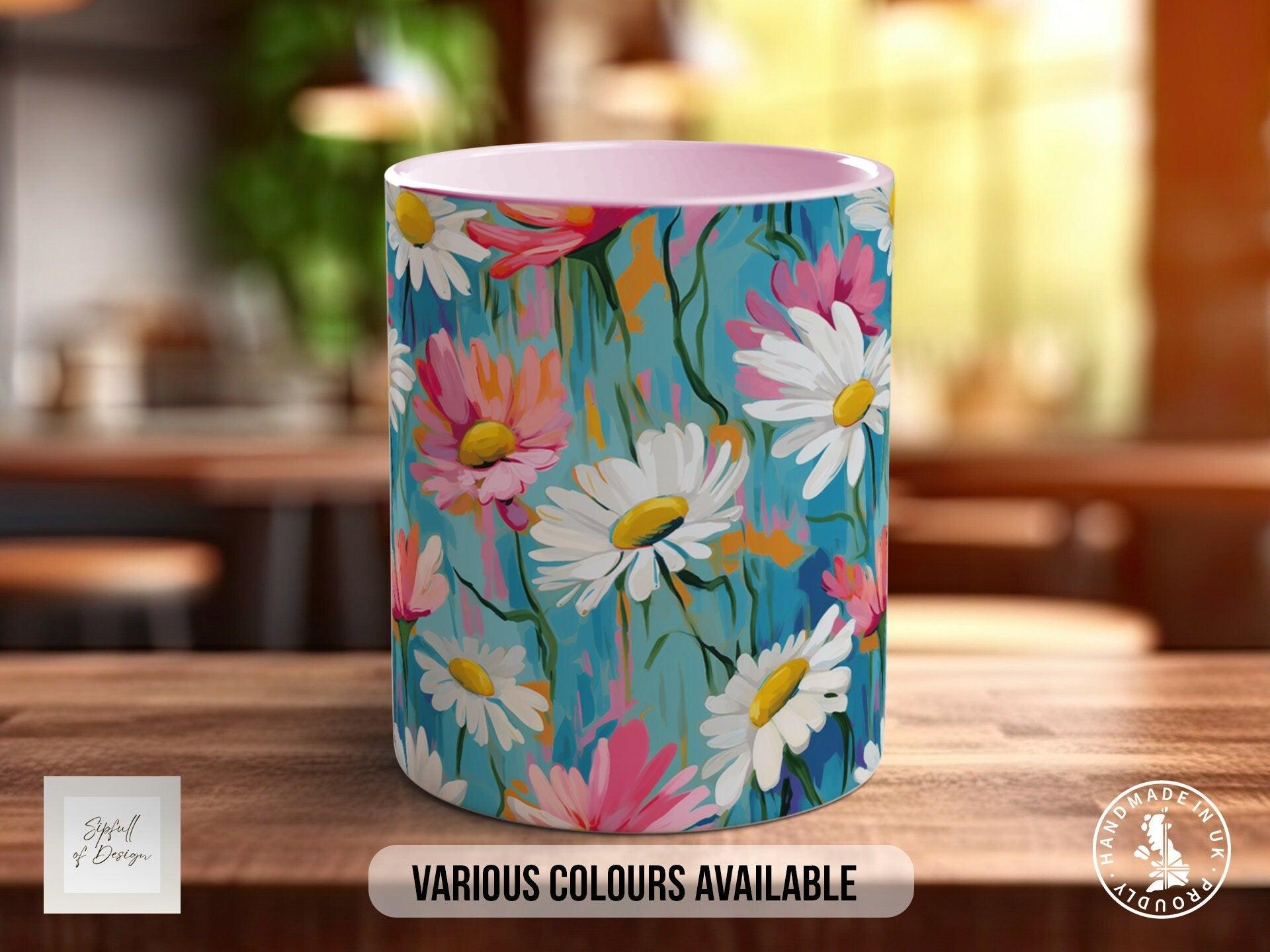 Birth Month Flowers Mug - April Daisy and Sweet Pea - - Sipfull of Design