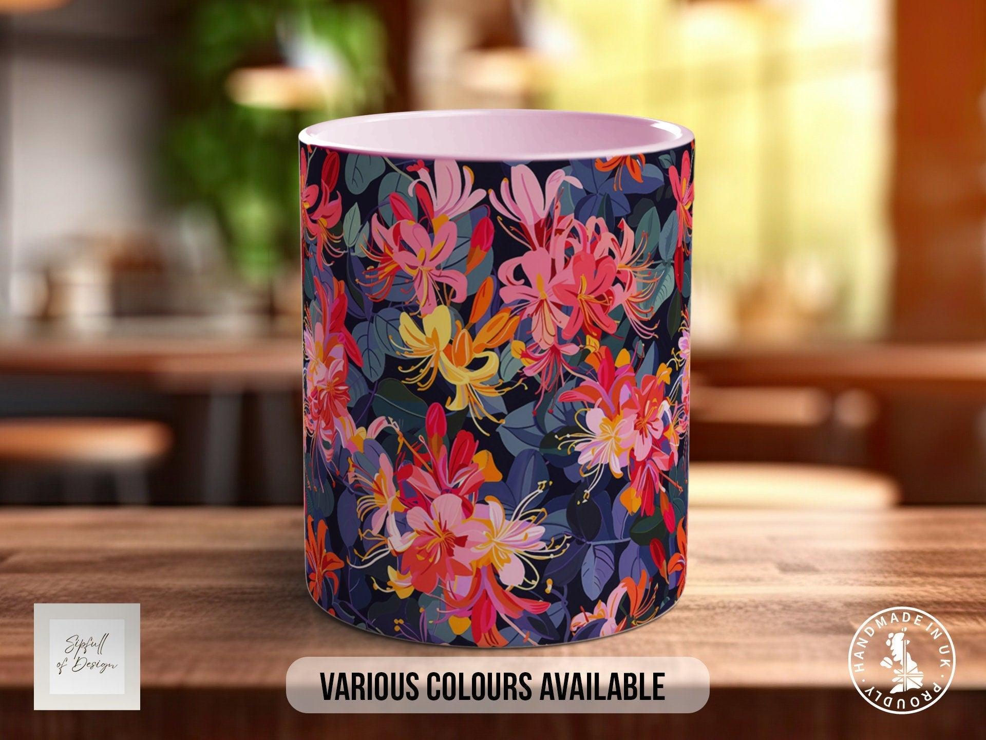Birth Month Flowers Mug - June Rose and Honeysuckle - - Sipfull of Design
