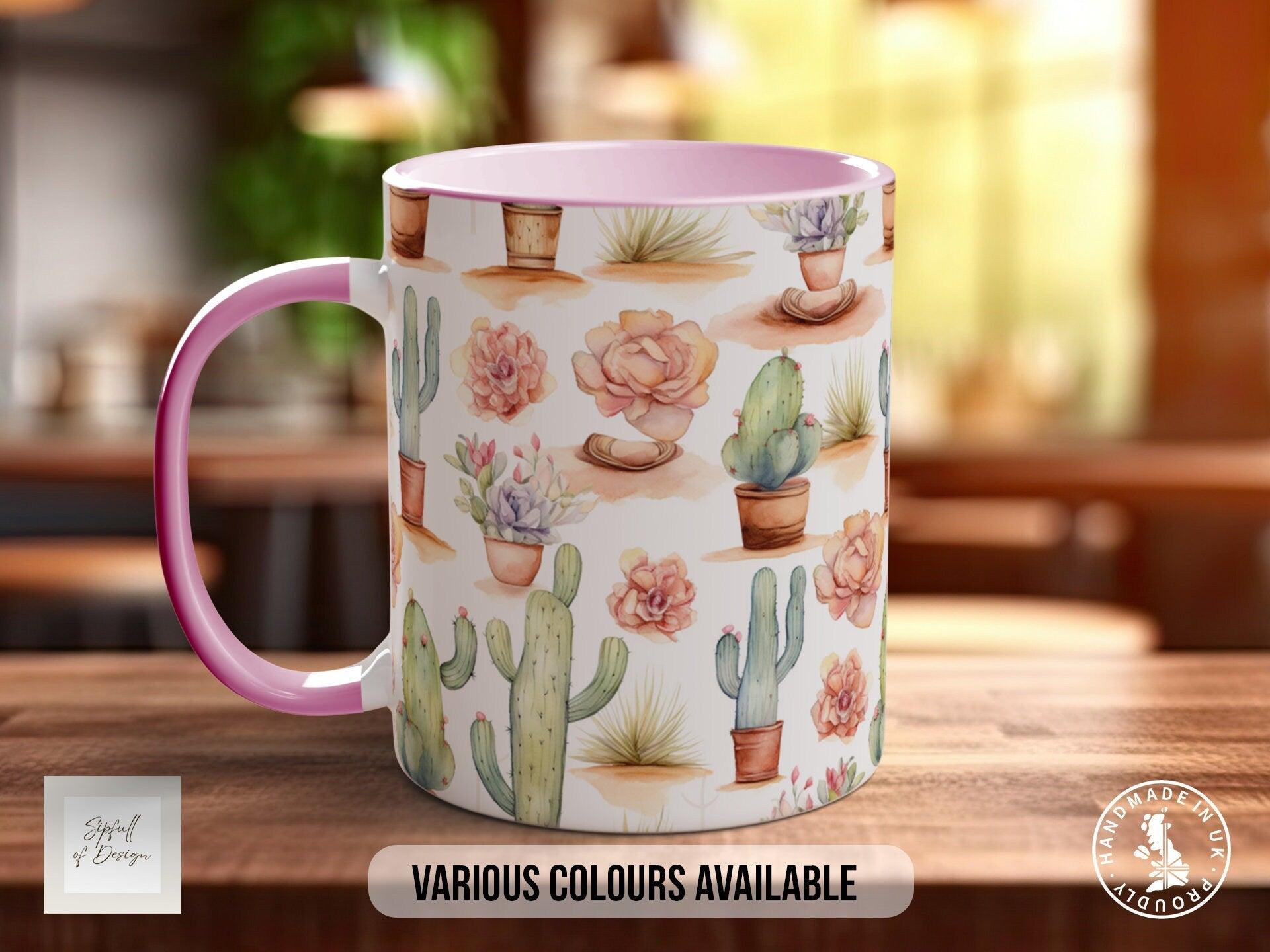 Coloured Floral Western Boho Full Wrap Art Mug - Design 5 - Sipfull of Design