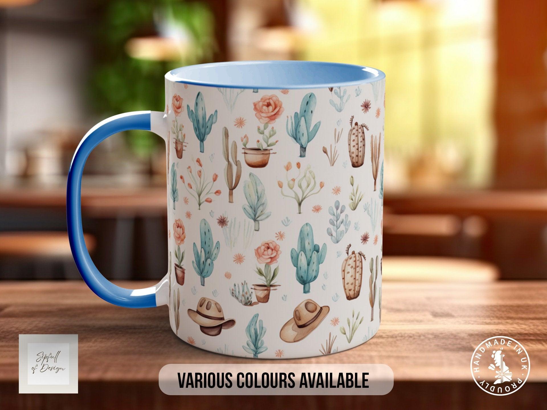 Coloured Floral Western Boho Full Wrap Art Mug - Design 6 - Sipfull of Design