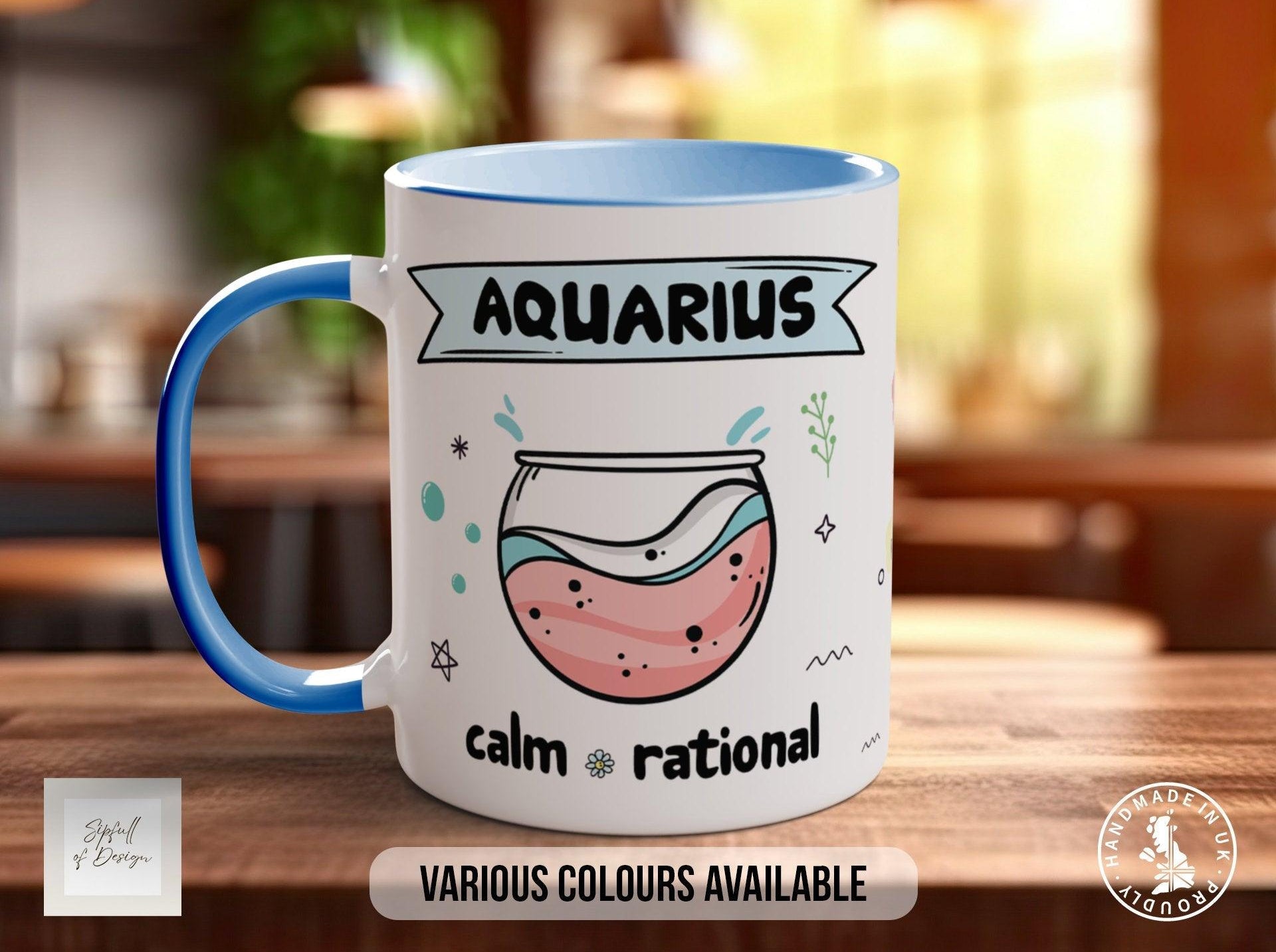 Aquarius Zodiac Mug - Sipfull of Design