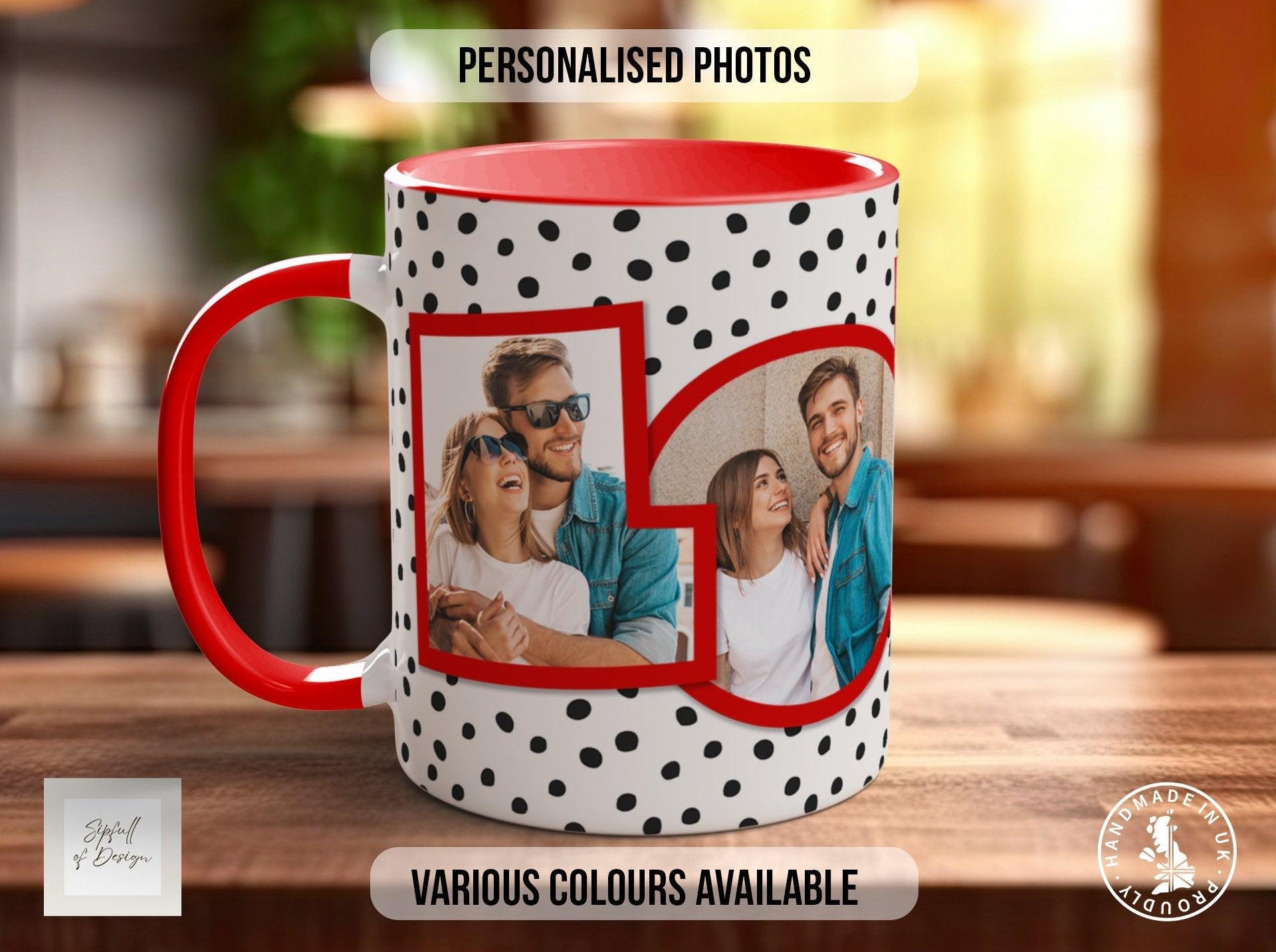 Love Cute Personalised Photo Valentines Coloured Mug - Sipfull of Design