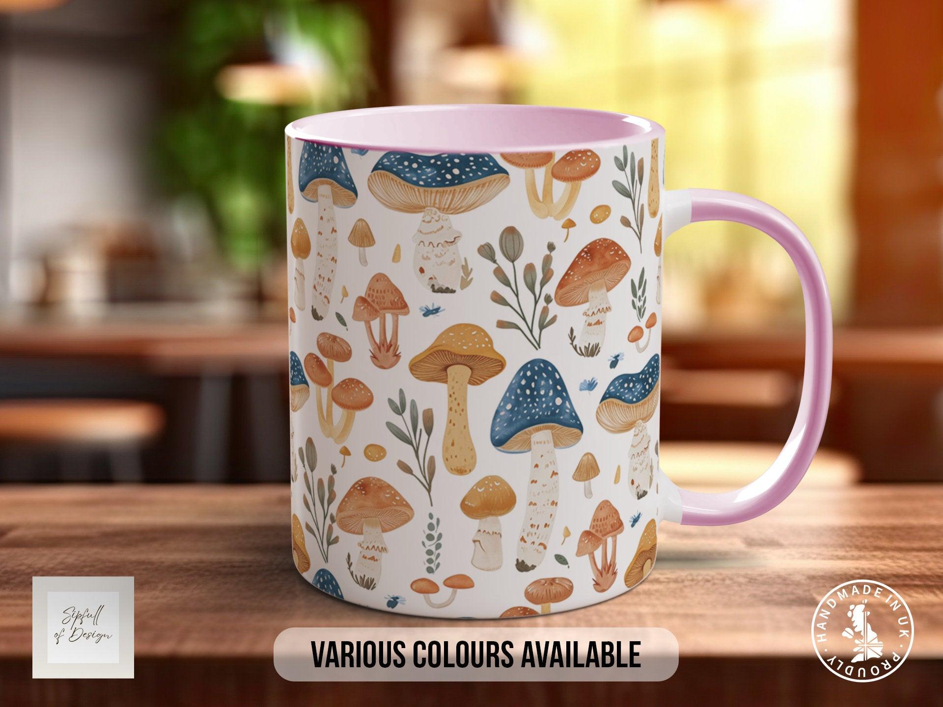 Mushroom Garden Pattern Full Wrap Coloured Art Mug - Design 1 - Sipfull of Design