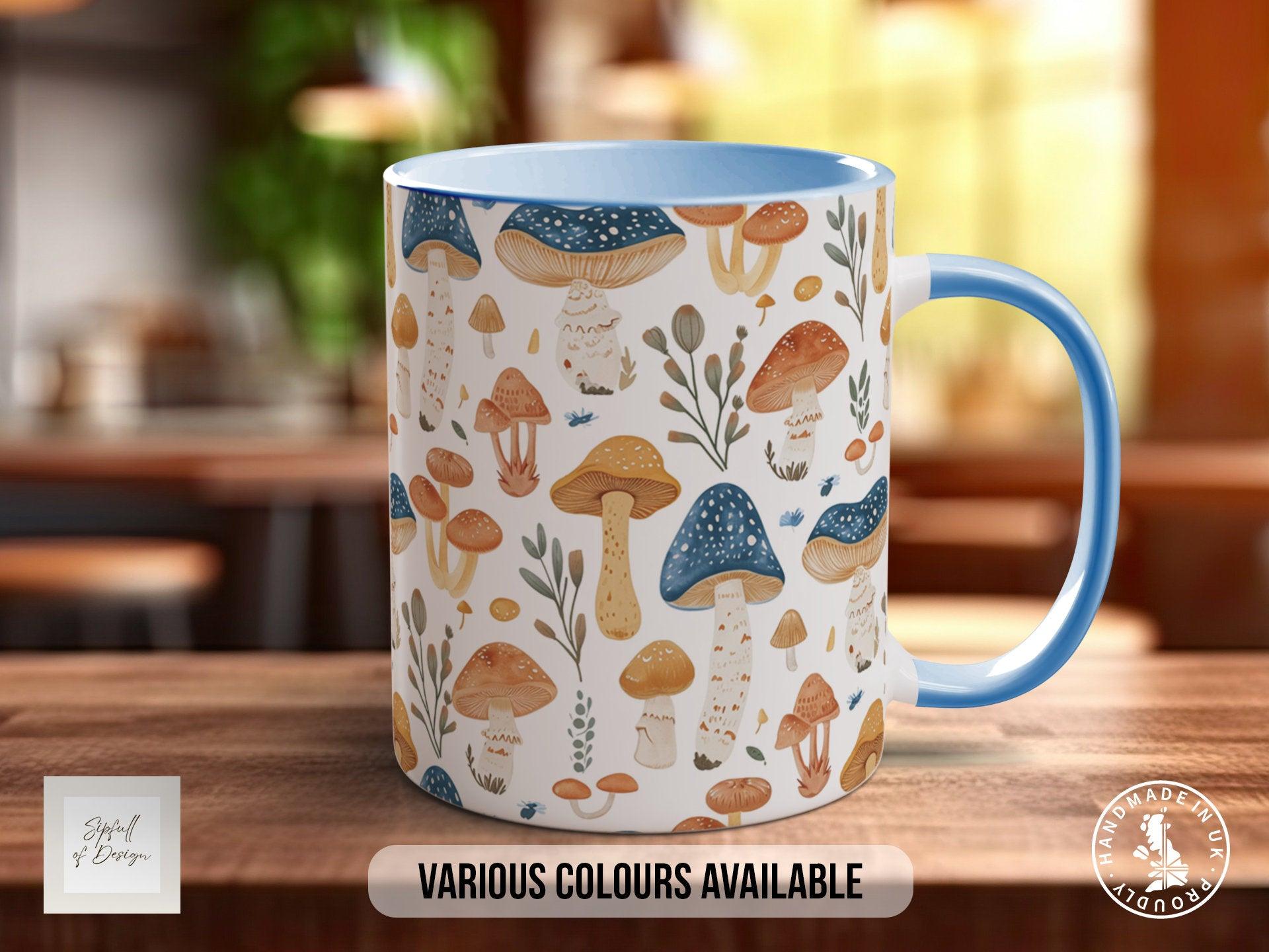Mushroom Garden Pattern Full Wrap Coloured Art Mug - Design 1 - Sipfull of Design