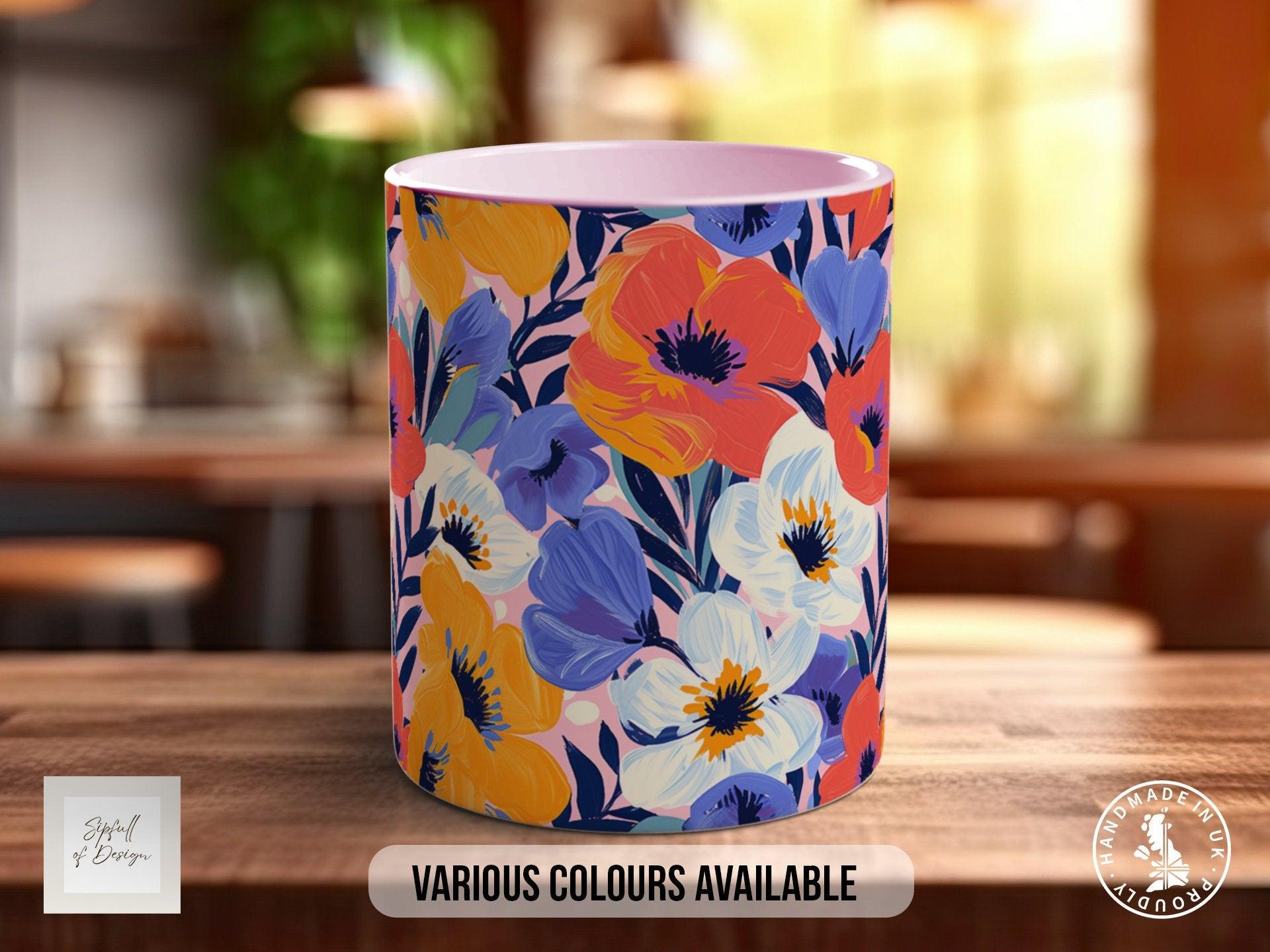 Birth Month Flowers Mug - February Violet and Primrose - - Sipfull of Design
