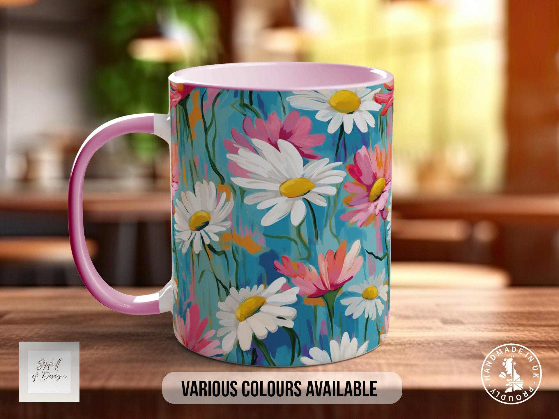 Birth Month Flowers Mug - April Daisy and Sweet Pea - - Sipfull of Design