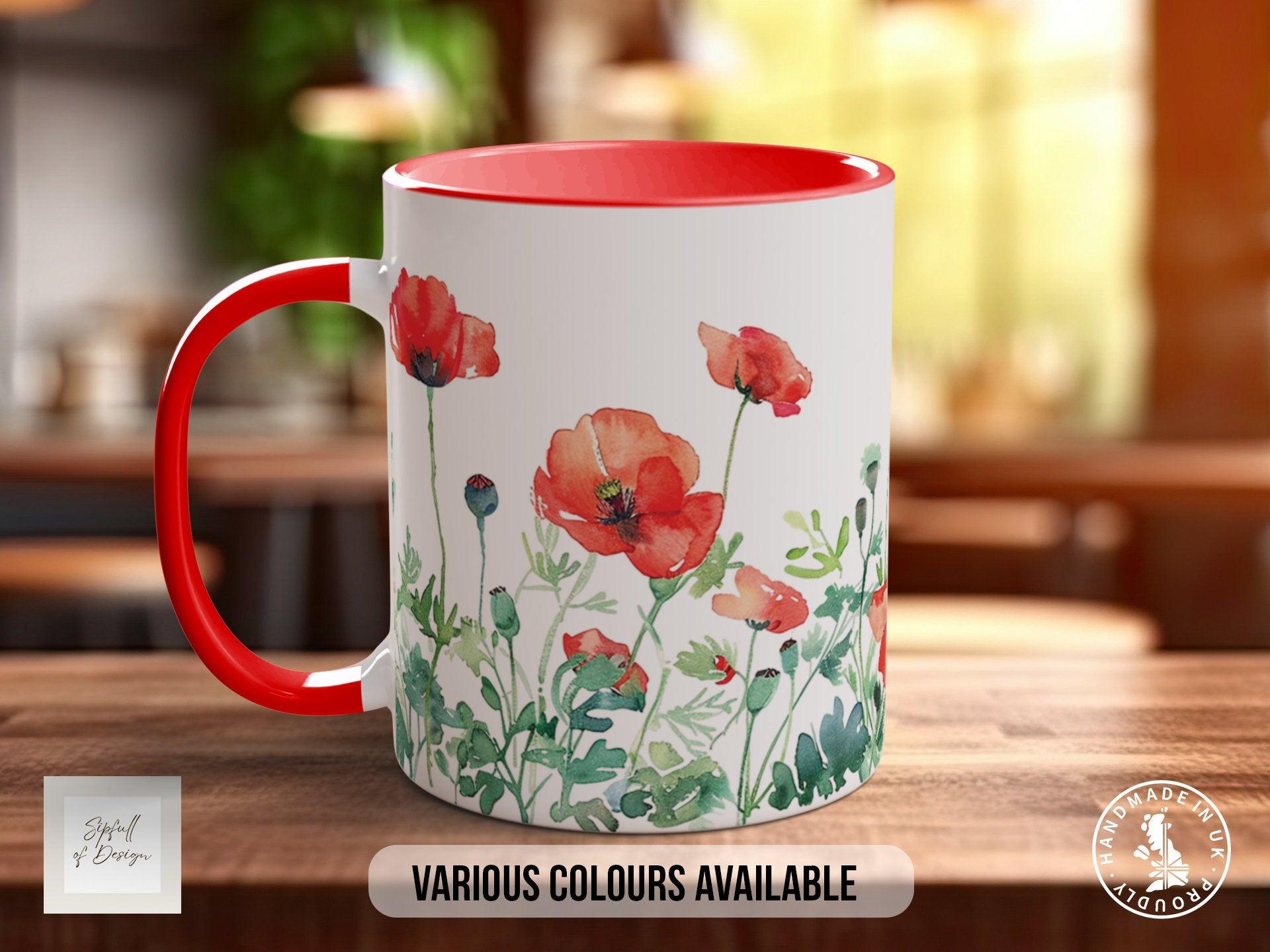 Birth Month Flowers Mug - August Poppies - - Sipfull of Design
