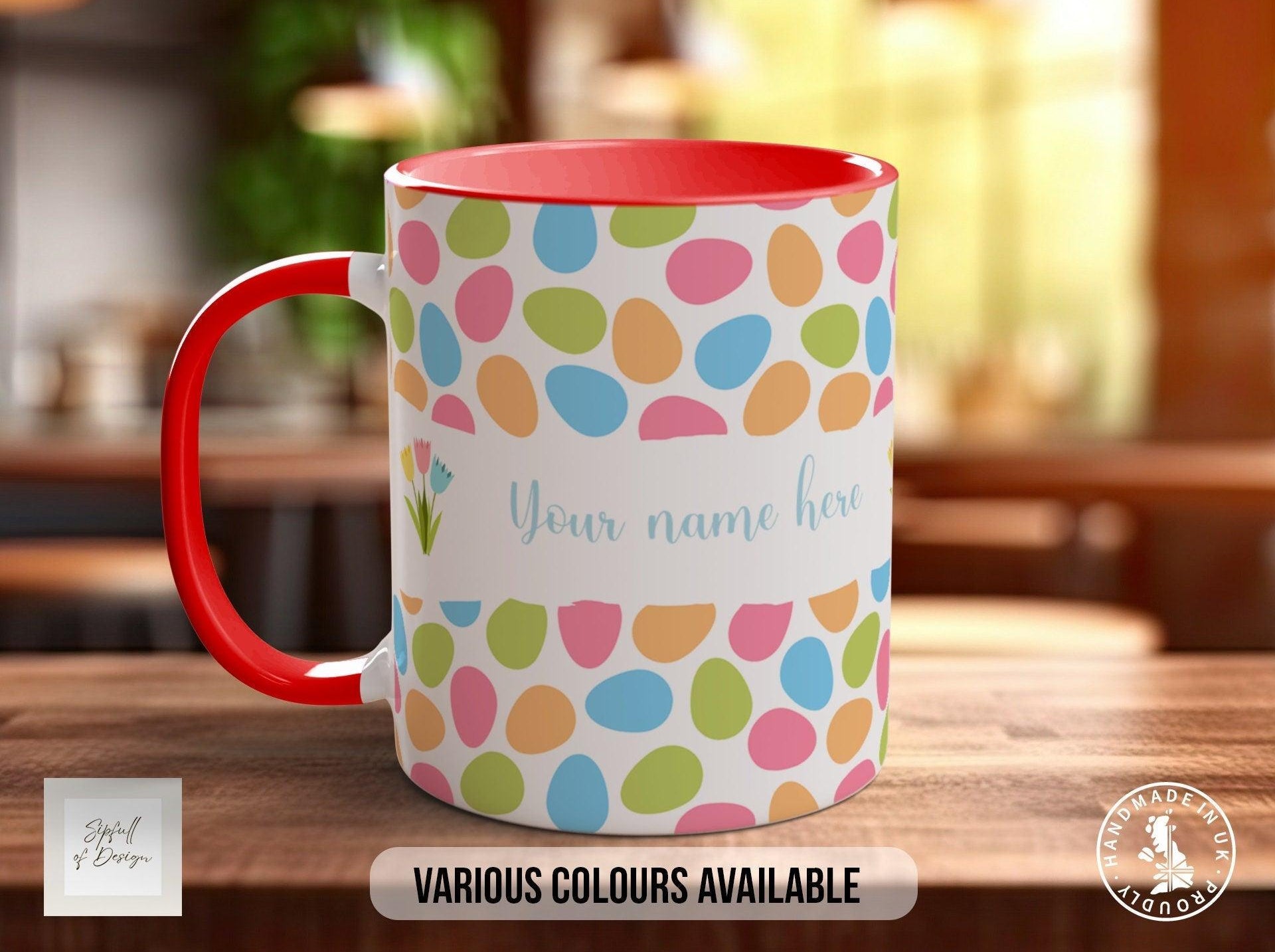 Easter Eggs Multi Coloured Personalised Mug - Sipfull of Design