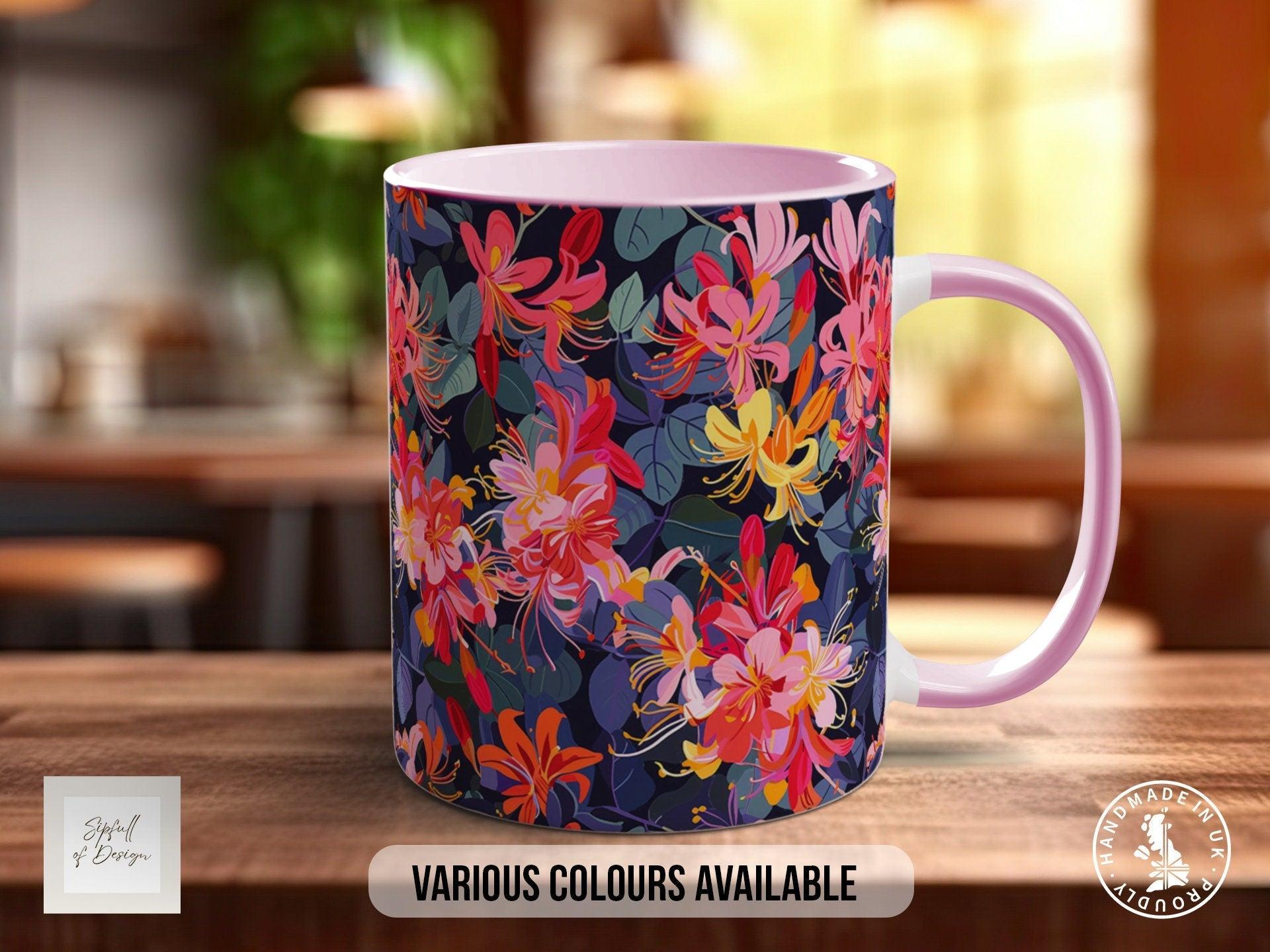 Birth Month Flowers Mug - June Rose and Honeysuckle - - Sipfull of Design