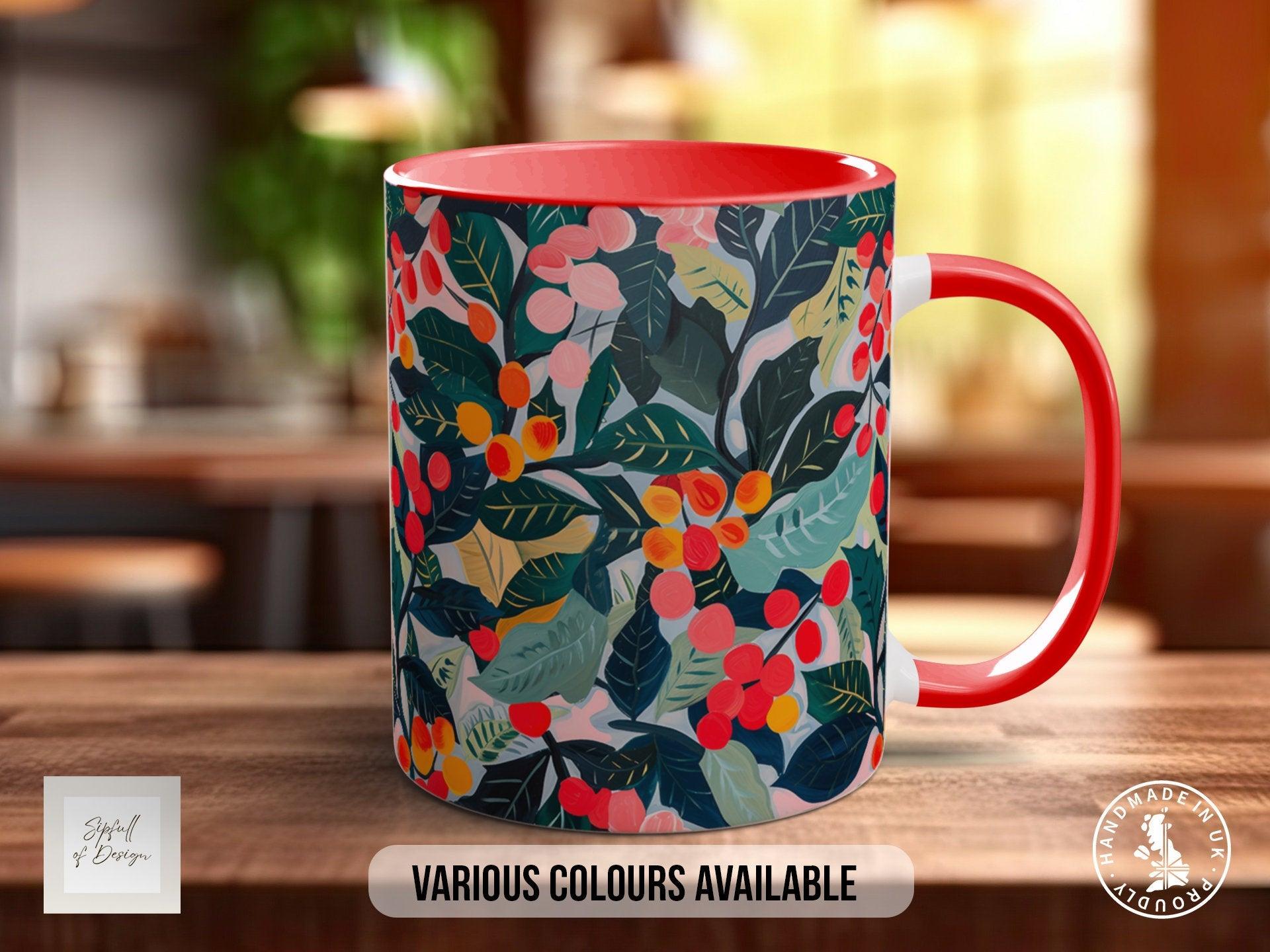 Birth Month Flowers Mug - December Narcissus and Holly - - Sipfull of Design