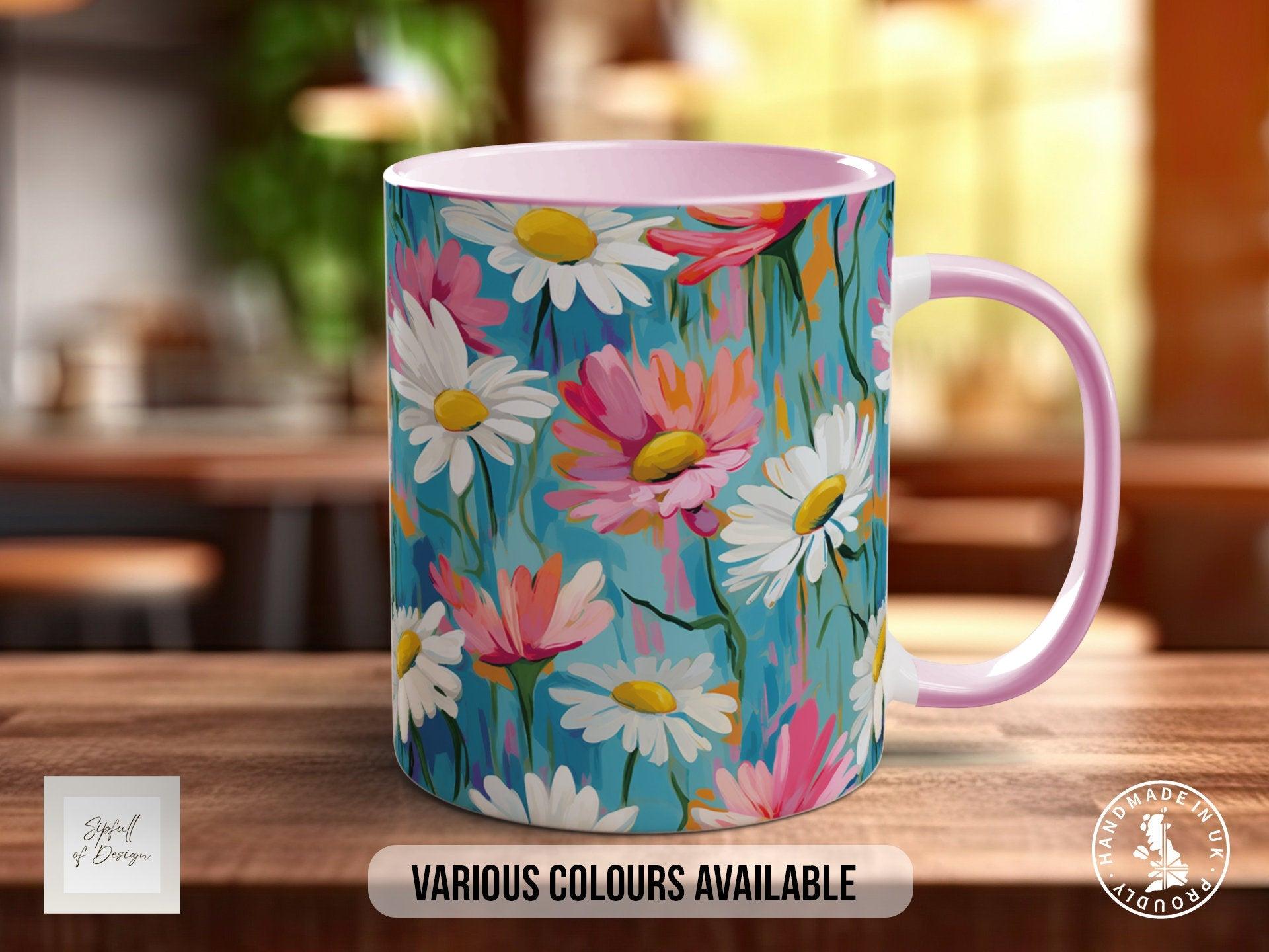 Birth Month Flowers Mug - April Daisy and Sweet Pea - - Sipfull of Design