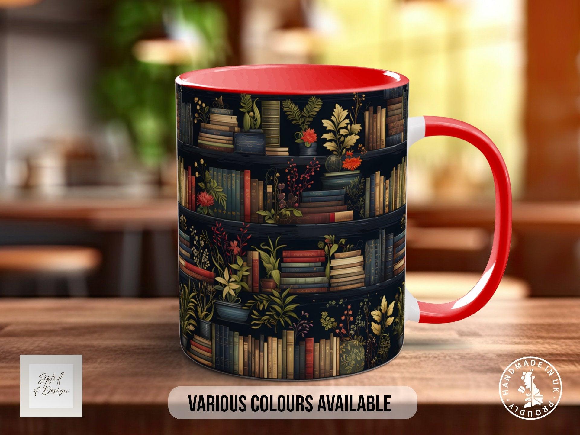 Book Shelf Pattern Full Wrap Coloured Art Mug - Design 9 - Sipfull of Design