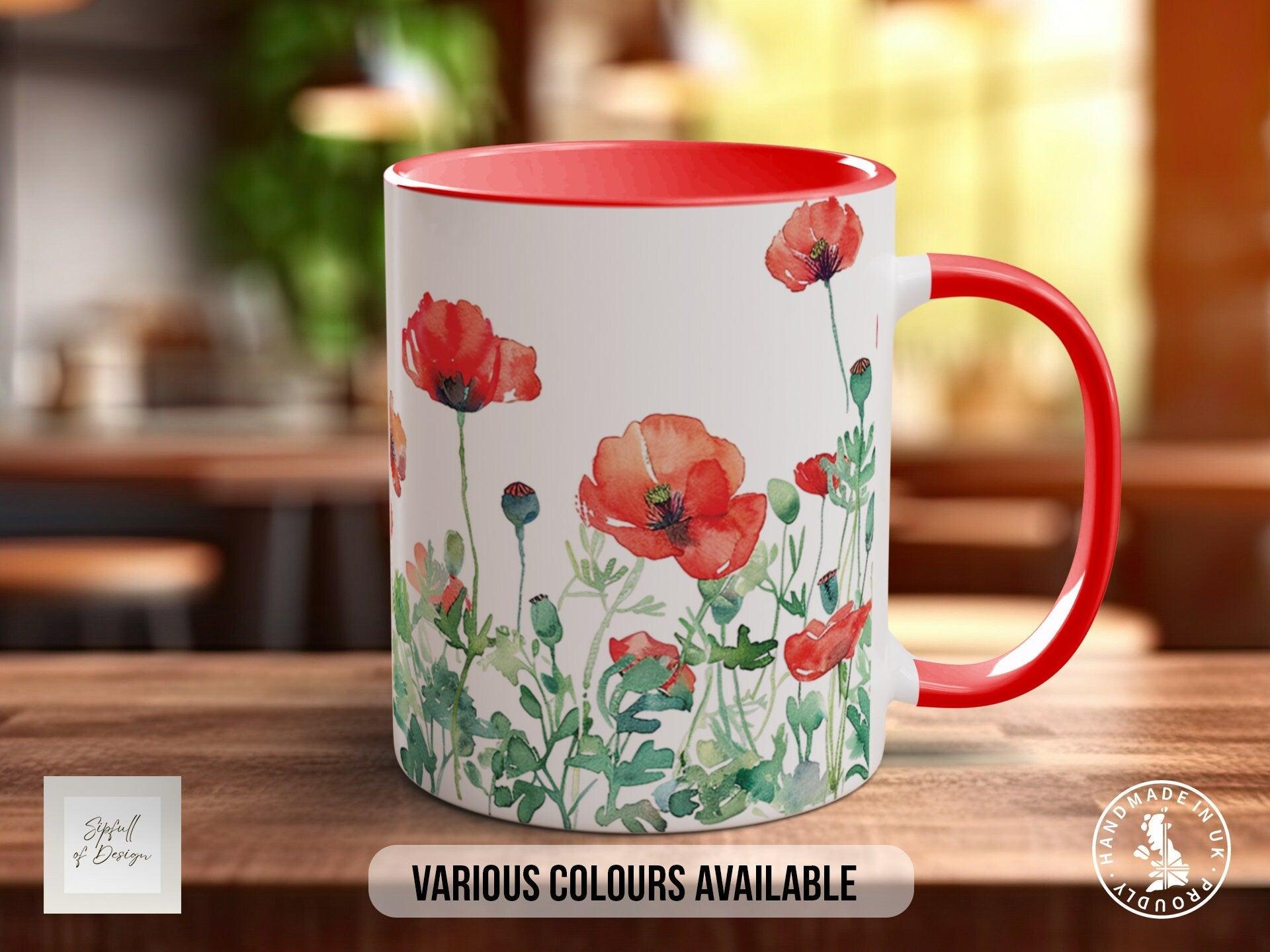Birth Month Flowers Mug - August Poppies - - Sipfull of Design