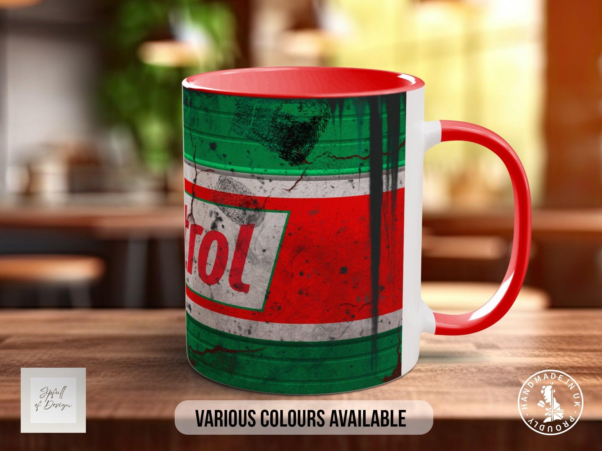 Castrol Oil Mugs Grungy - Multiple Colour Options Version 5 - Sipfull of Design