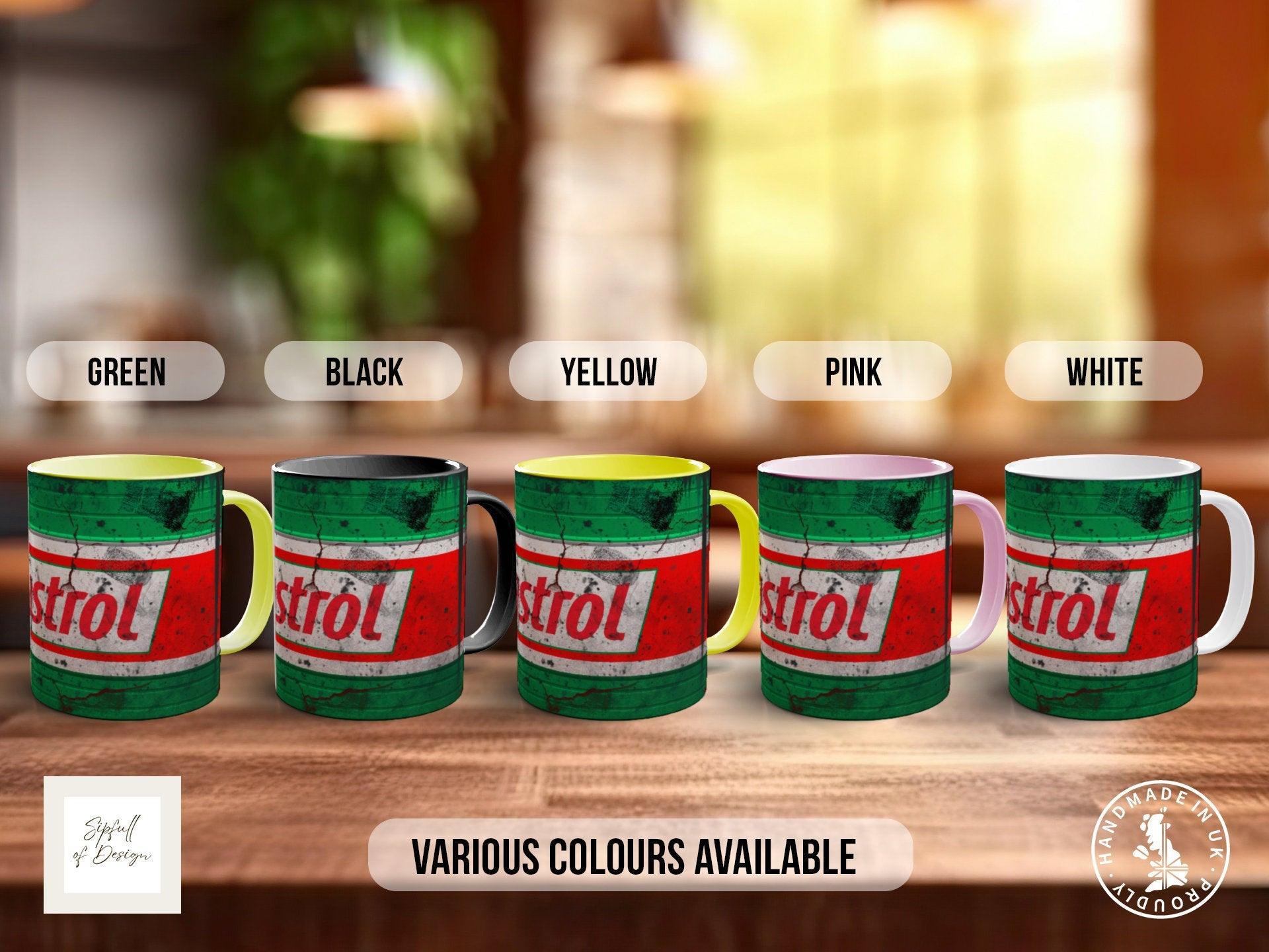 Castrol Oil Mugs Grungy - Multiple Colour Options Version 5 - Sipfull of Design