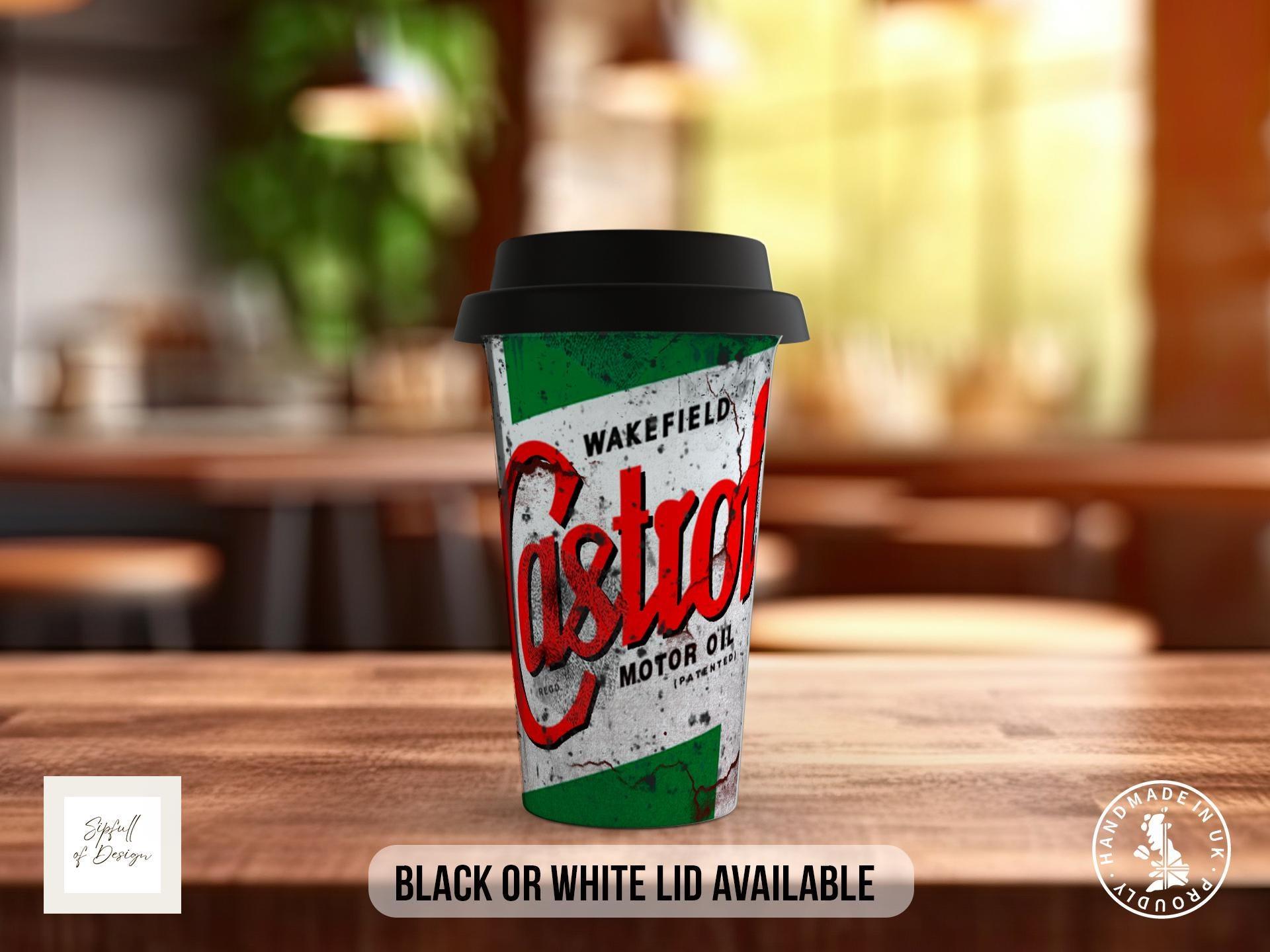Castrol Oil – Full-Wrap Retro Travel Mug - Sipfull of Design