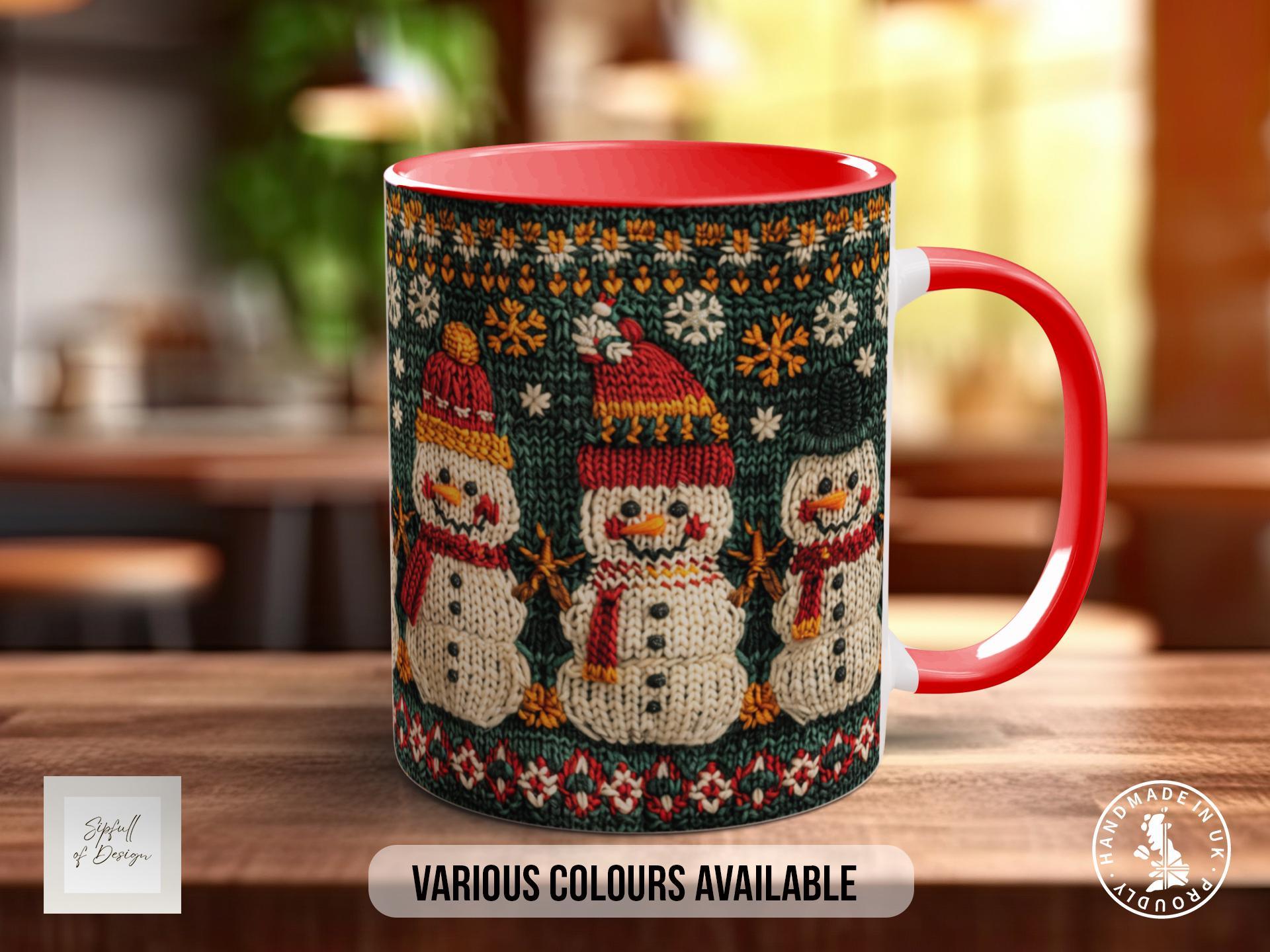 Christmas Knitted Snowman Mug - Sipfull of Design