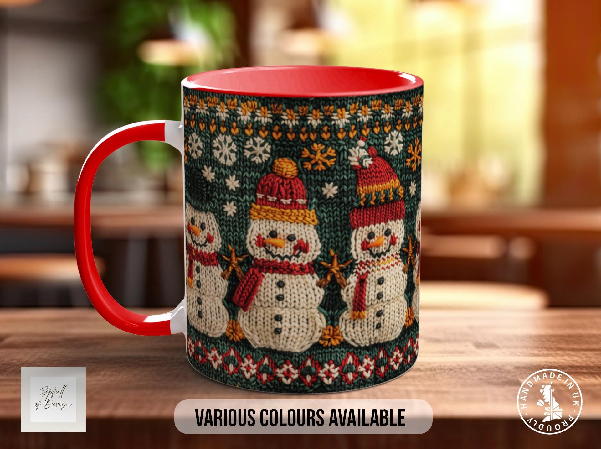 Christmas Knitted Snowman Mug - Sipfull of Design