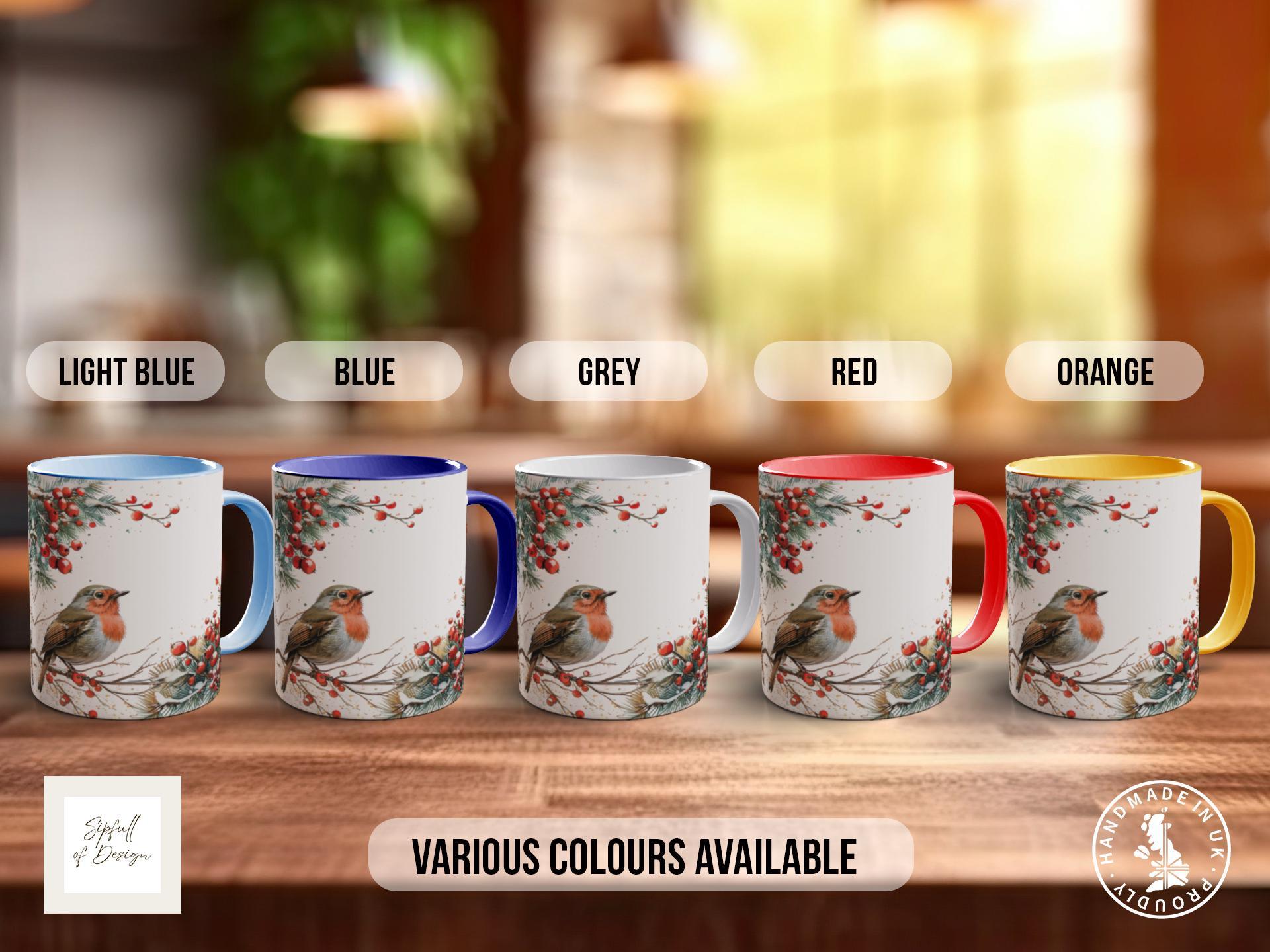 Christmas Garland Robins Mug Design 1 - Sipfull of Design