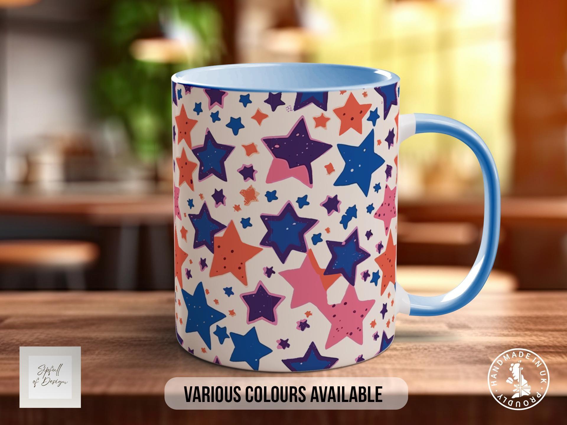 Colourful Stars Pattern Full Wrap Coloured Art Mug - Design 11 - Sipfull of Design