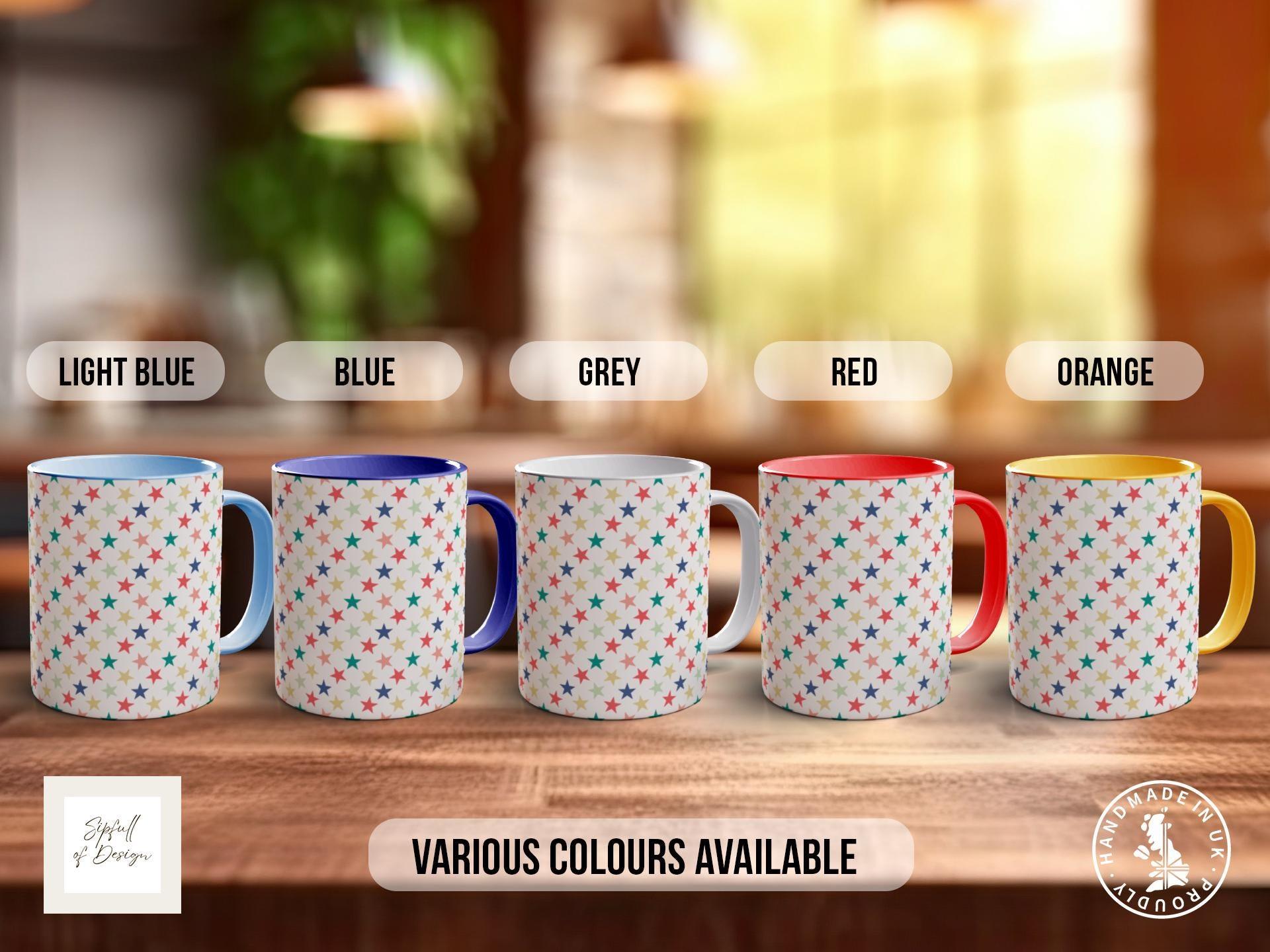 Multicoloured Star Pattern Full Wrap Coloured Art Mug - Design 15 - Sipfull of Design