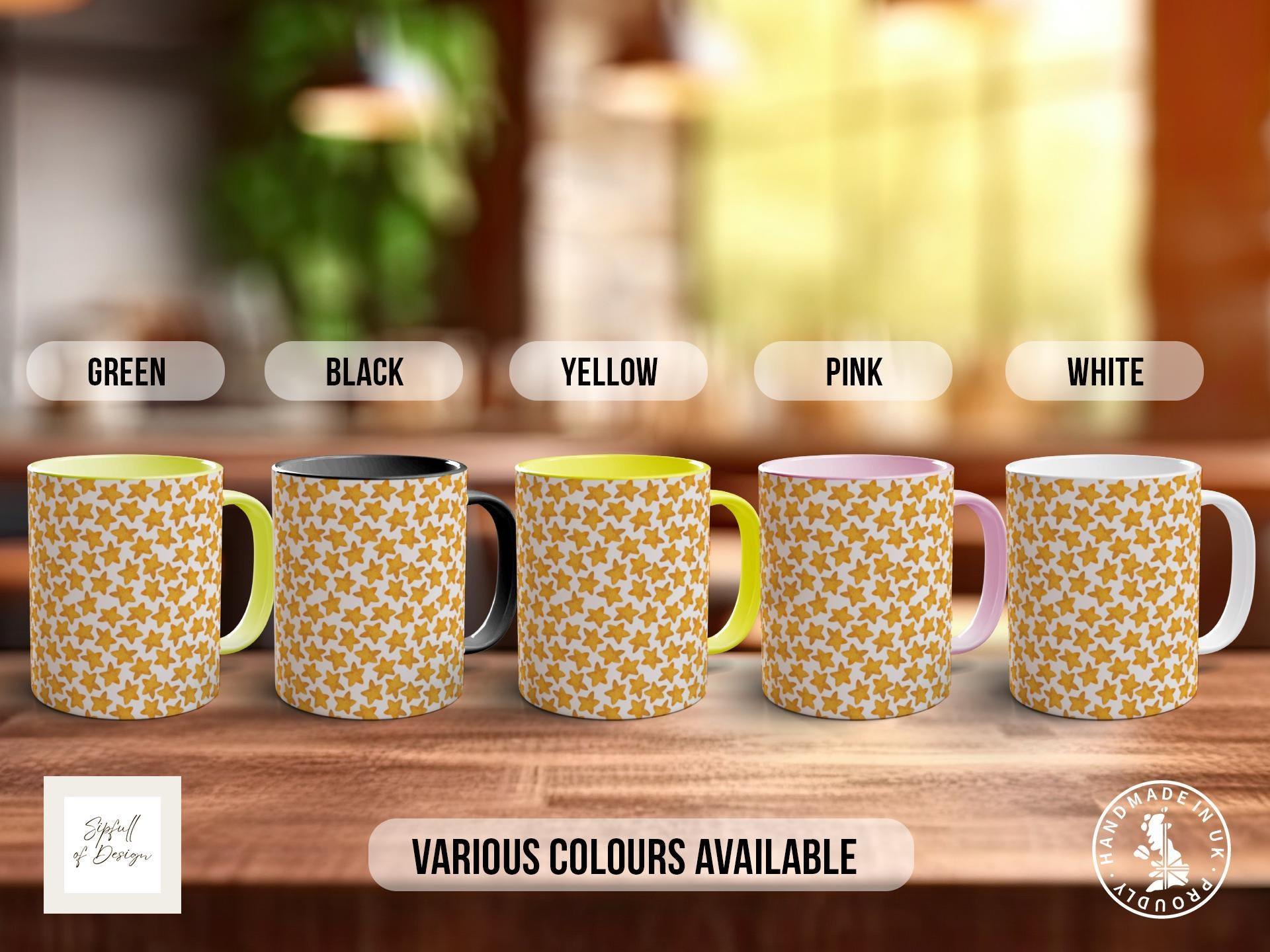 Watercolour Star Pattern Full Wrap Coloured Art Mug - Design 16 - Sipfull of Design