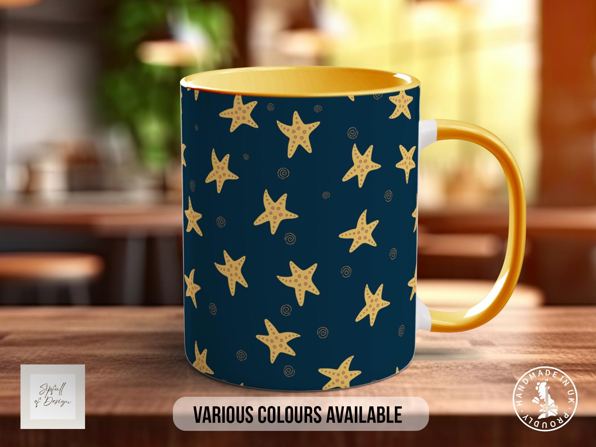 Starfish Star Pattern Full Wrap Coloured Art Mug - Design 17 - Sipfull of Design
