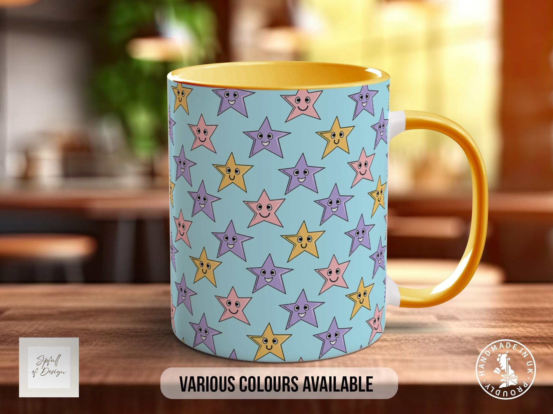 Funny Stars Pattern Full Wrap Coloured Art Mug - Design 3 - Sipfull of Design