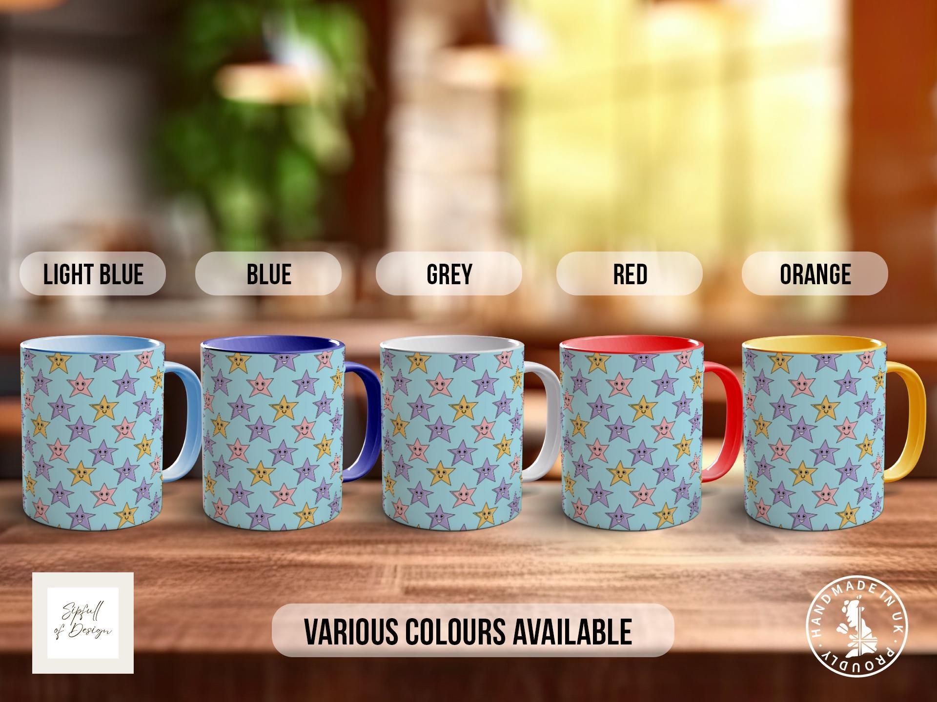 Funny Stars Pattern Full Wrap Coloured Art Mug - Design 3 - Sipfull of Design