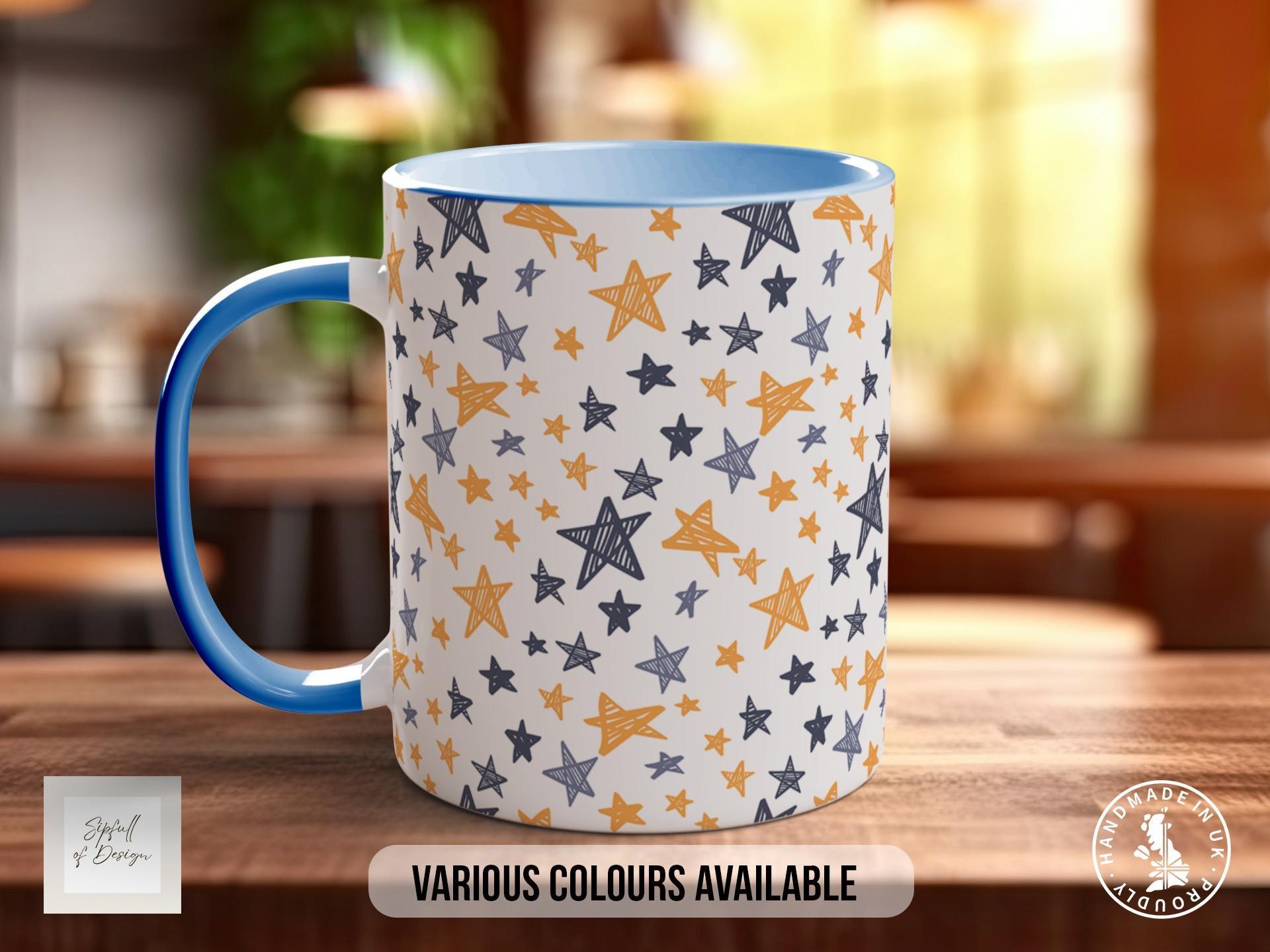 Hand Drawn Stars Pattern Full Wrap Coloured Art Mug - Design 4 - Sipfull of Design