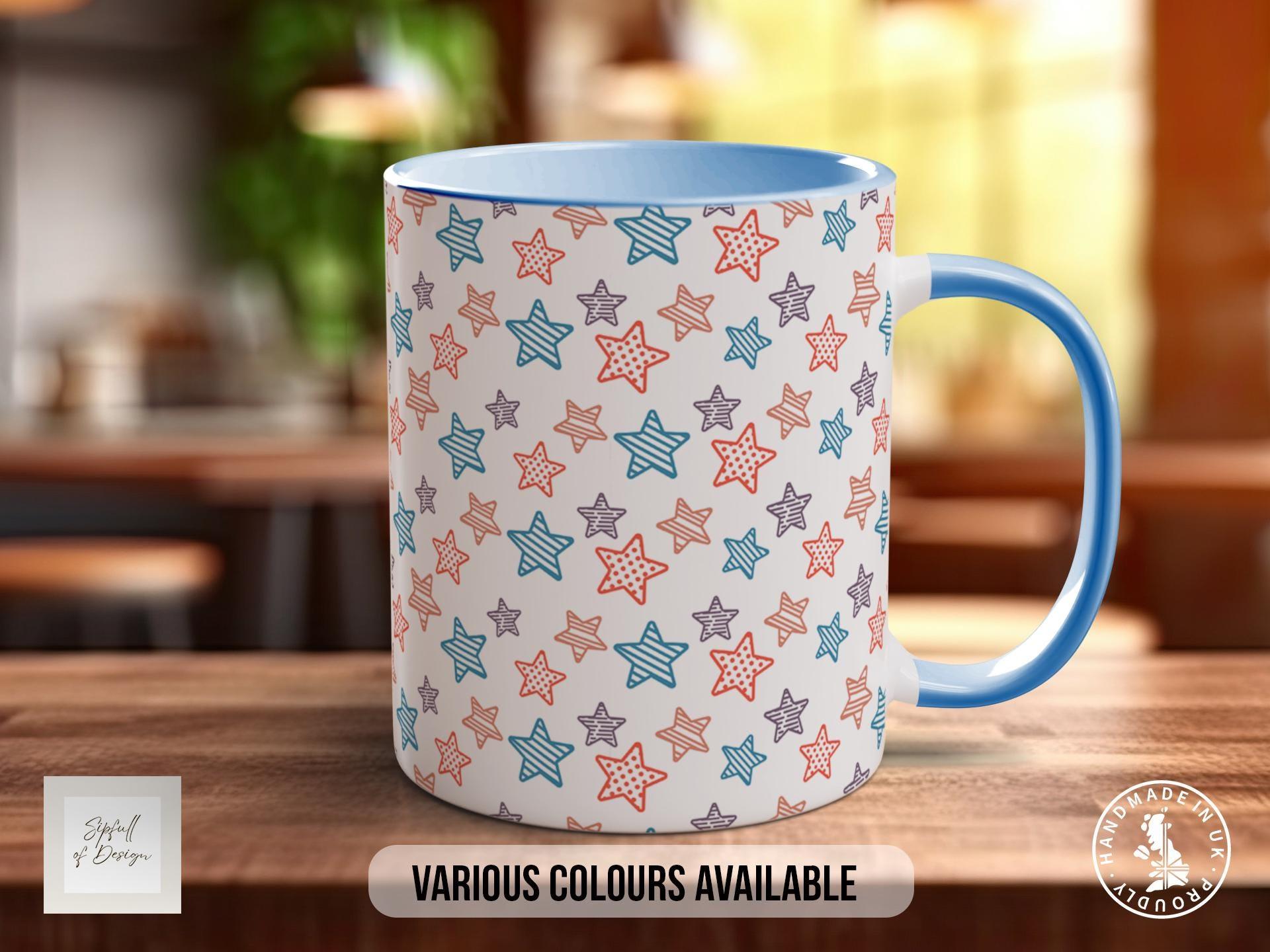 Hand Drawn Stars Pattern Full Wrap Coloured Art Mug - Design 5 - Sipfull of Design