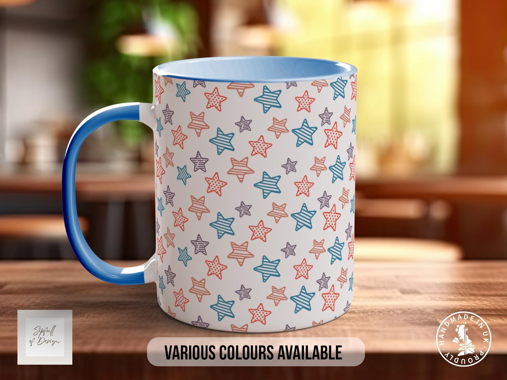 Hand Drawn Stars Pattern Full Wrap Coloured Art Mug - Design 5 - Sipfull of Design