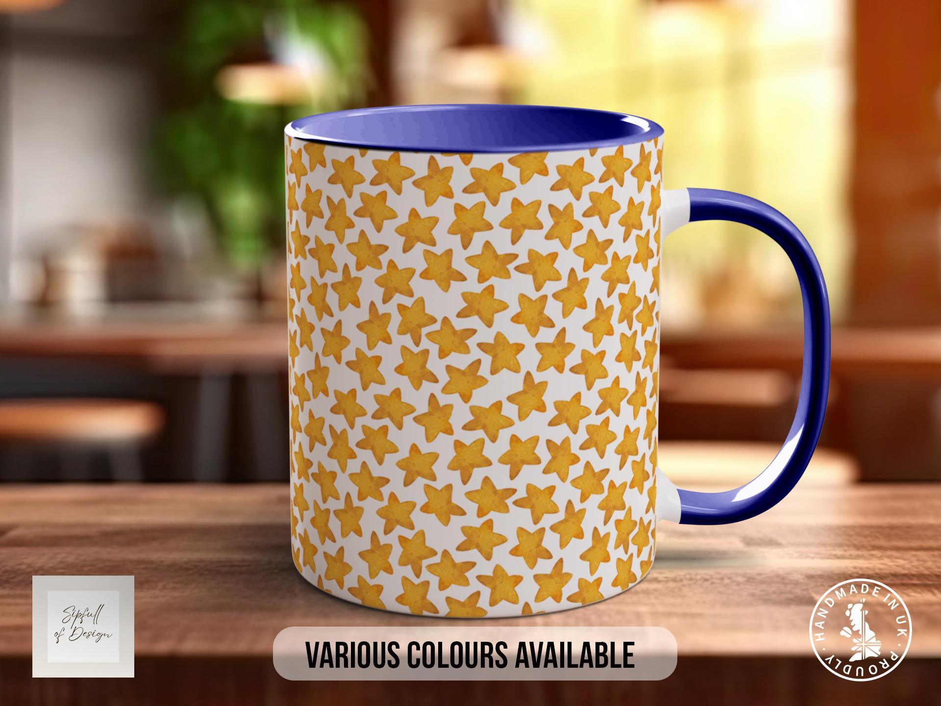 Watercolour Star Pattern Full Wrap Coloured Art Mug - Design 16 - Sipfull of Design