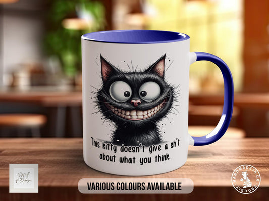 Funny Black Cat Mug - Sipfull of Design