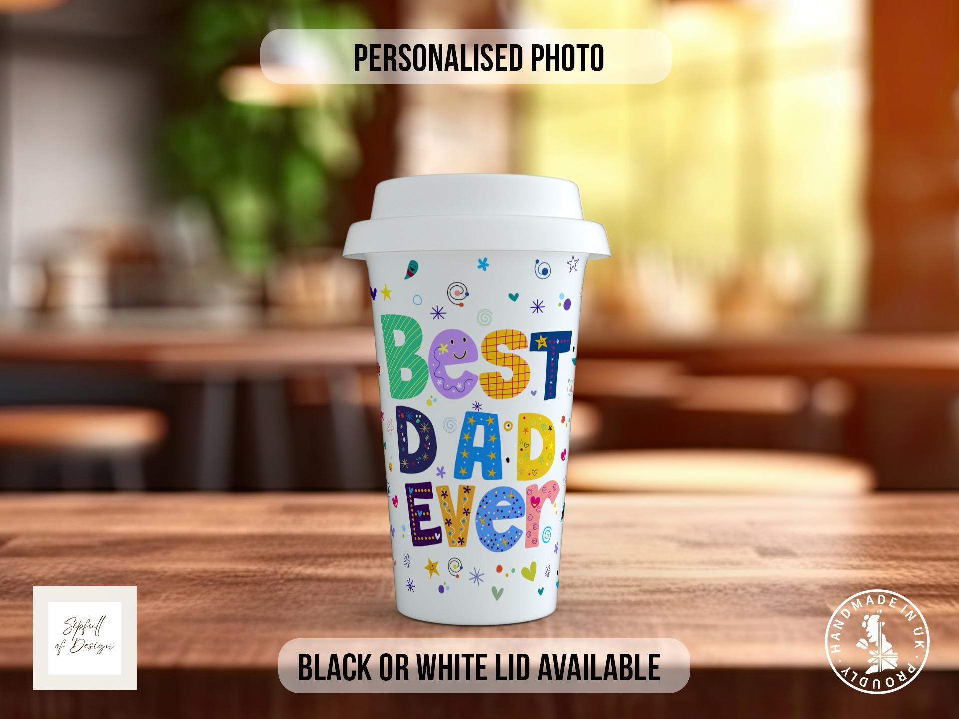 Best Dad Ever Travel Mug – Personalised Blue Shirt Design - Sipfull of Design