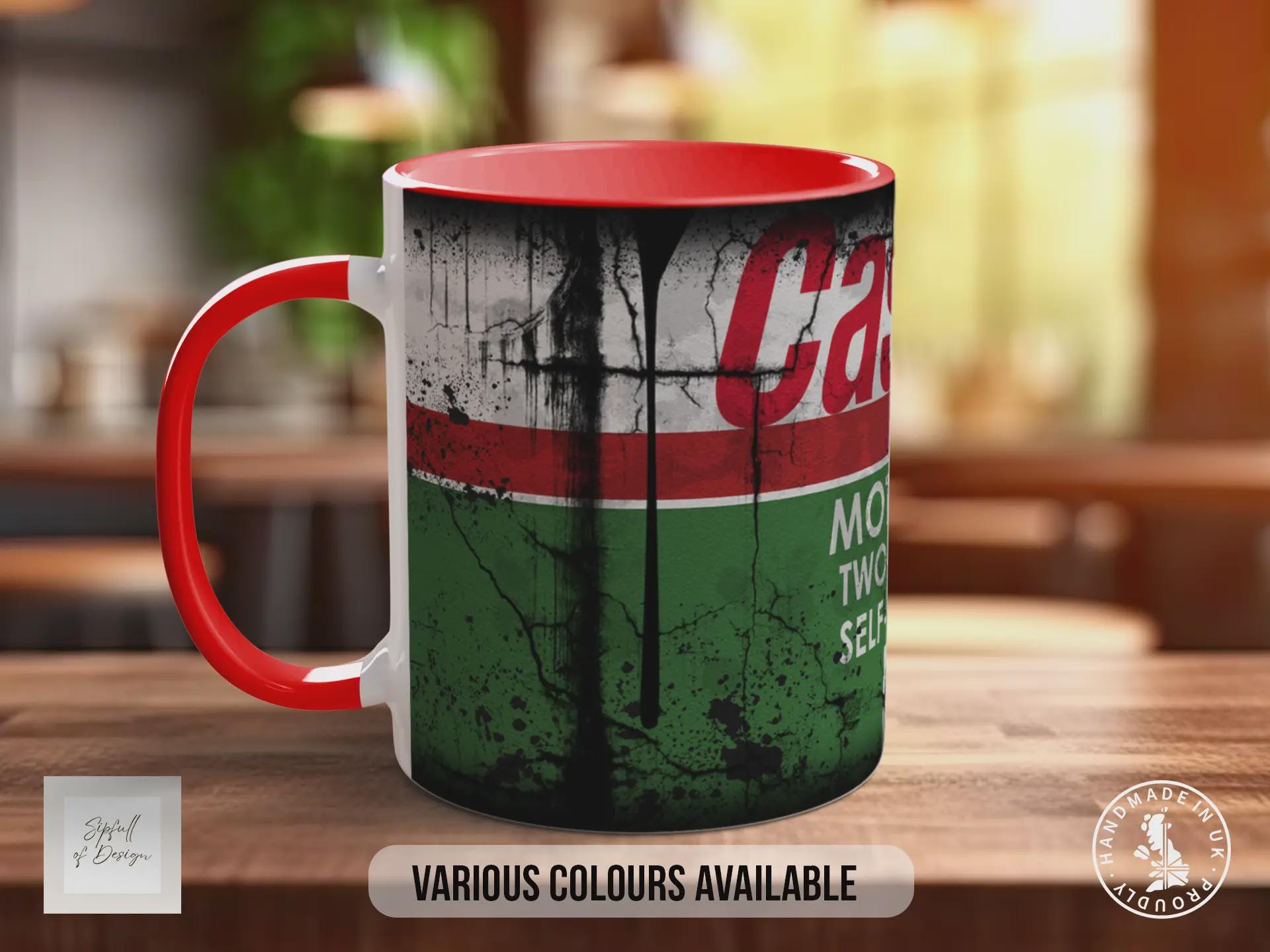 Castrol Two-Stroke Motor Oil Mug – Retro Vintage Garage Coffee Cup