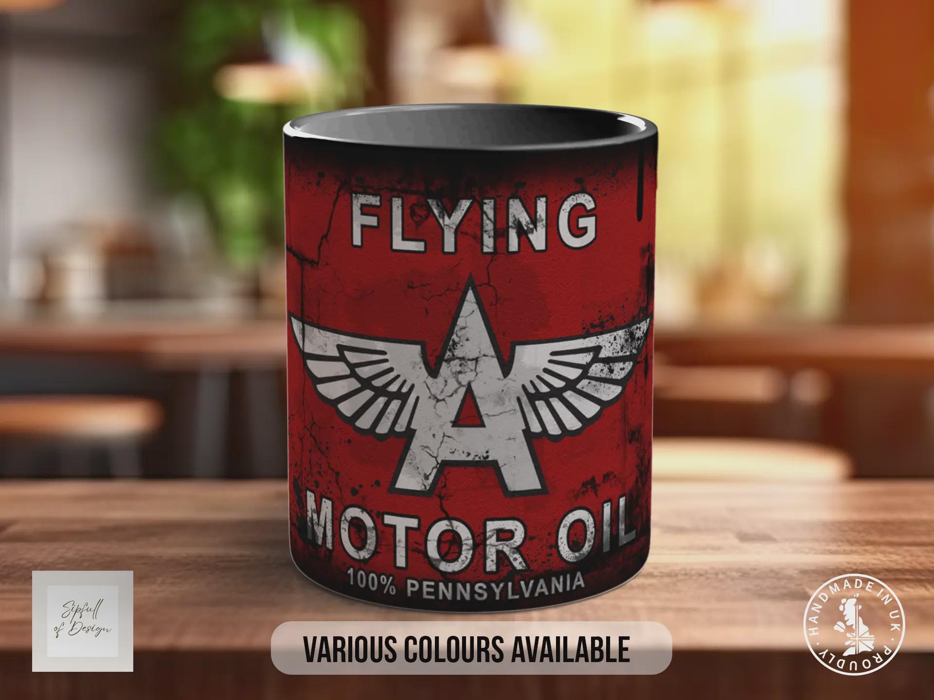 Flying A Motor Oil Mug – Vintage Retro Garage Coffee Cup Gift