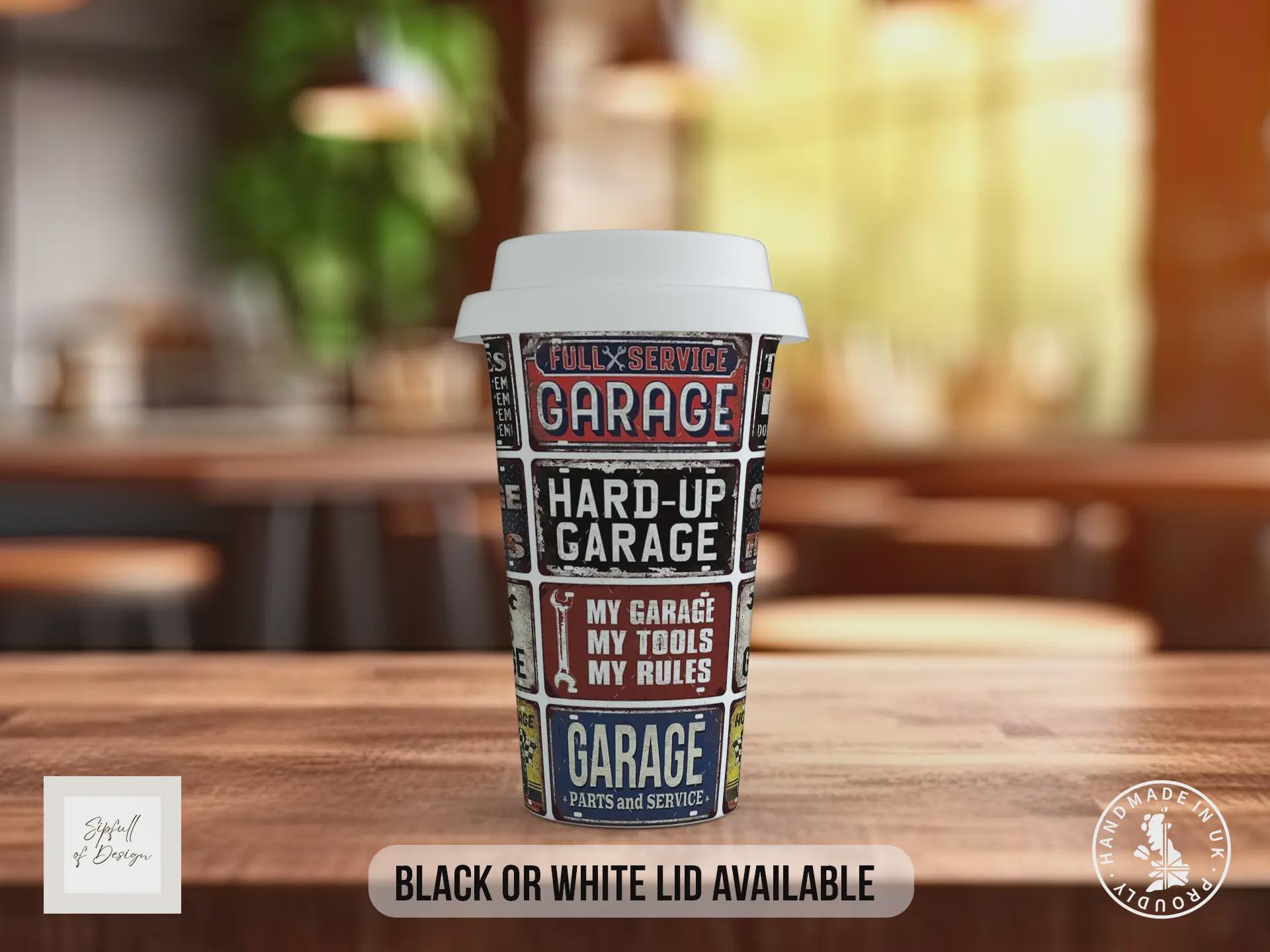 Hot Rod Dad Mechanic Travel Mug – Retro Garage Workshop Insulated Cup